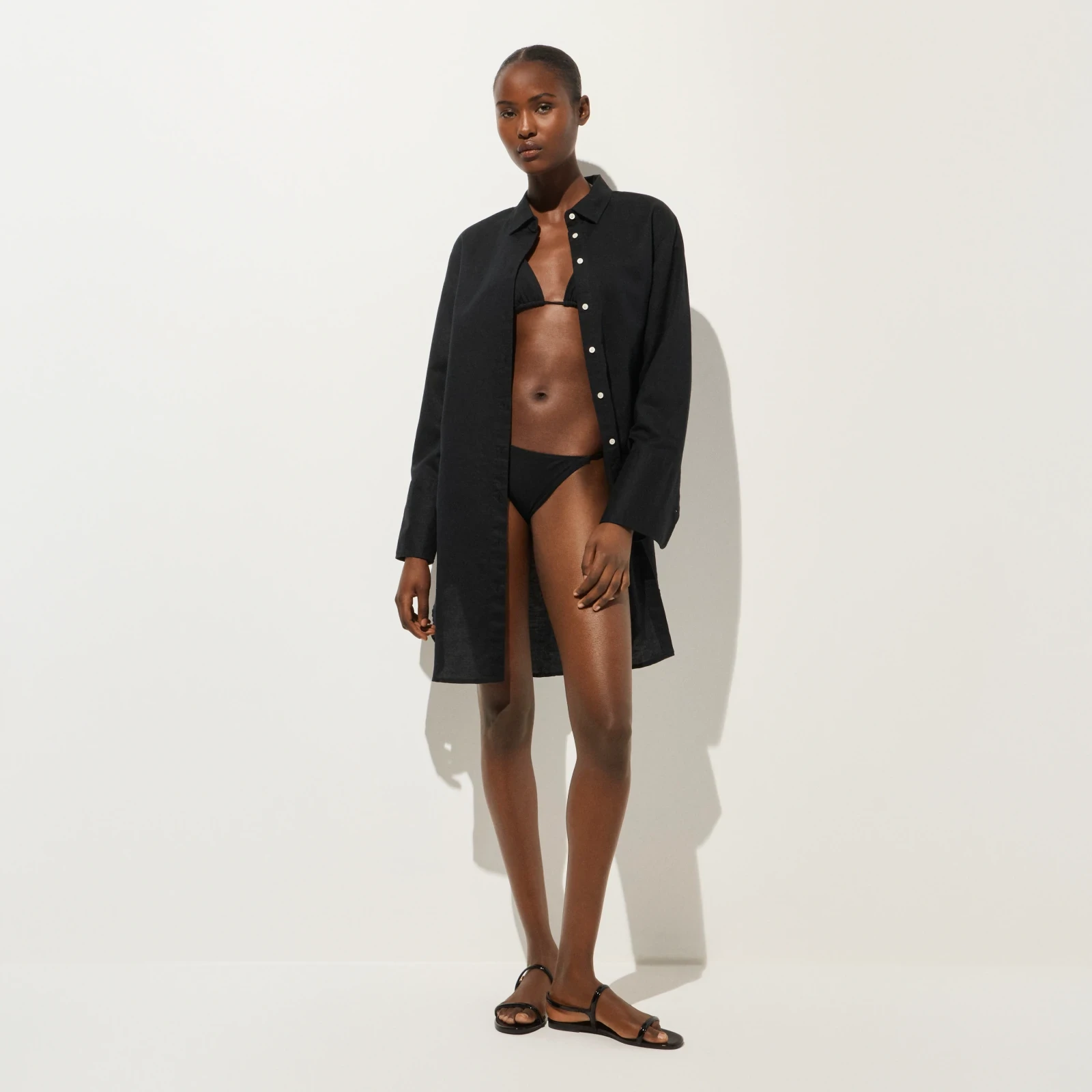 Relaxed-fit beach shirt in linen-cotton blend