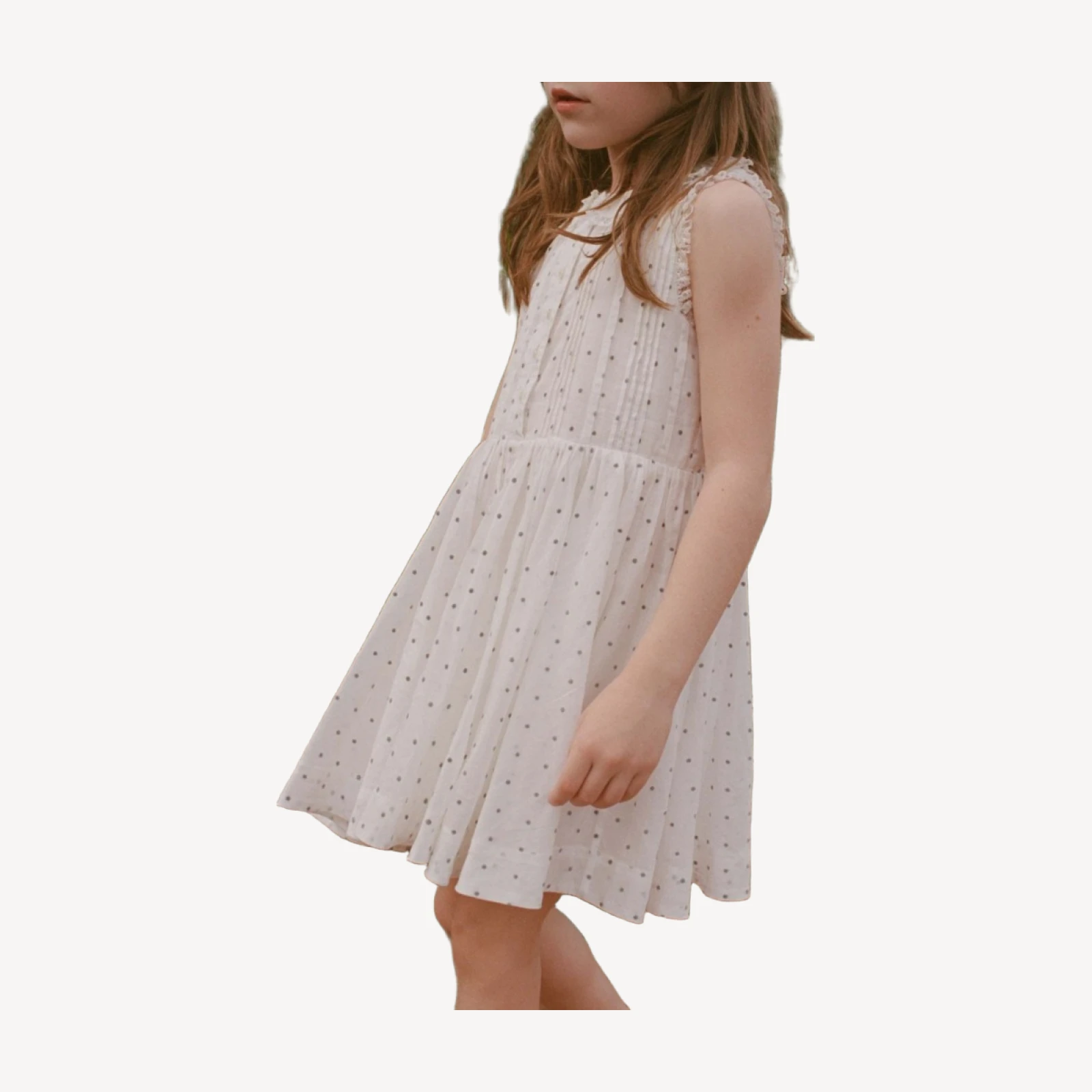 ELLY DRESS -- SALT FLOCK DOT
