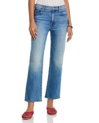 Mother The Kick It High Rise Ankle Straight Jeans in Birds Gone