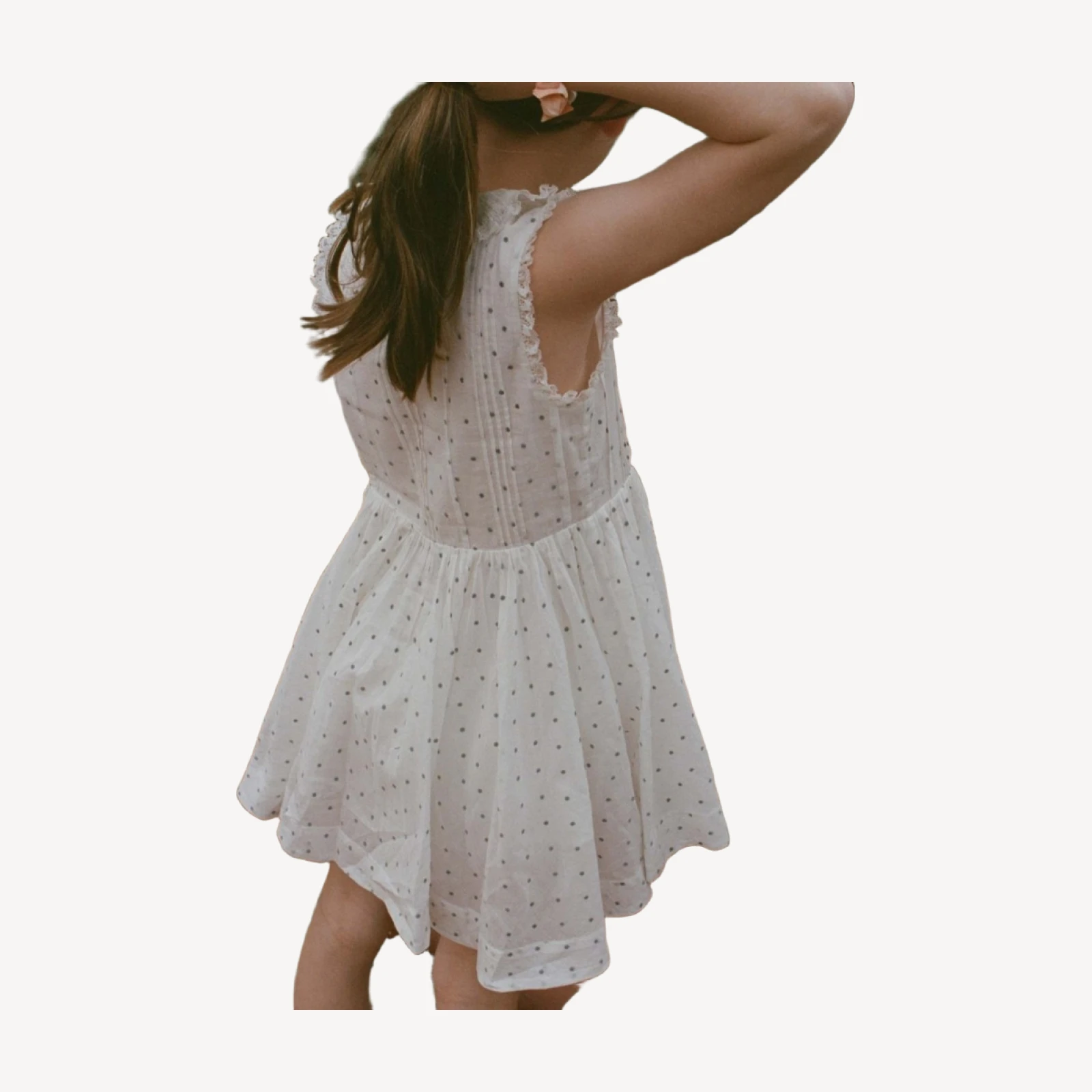 ELLY DRESS -- SALT FLOCK DOT