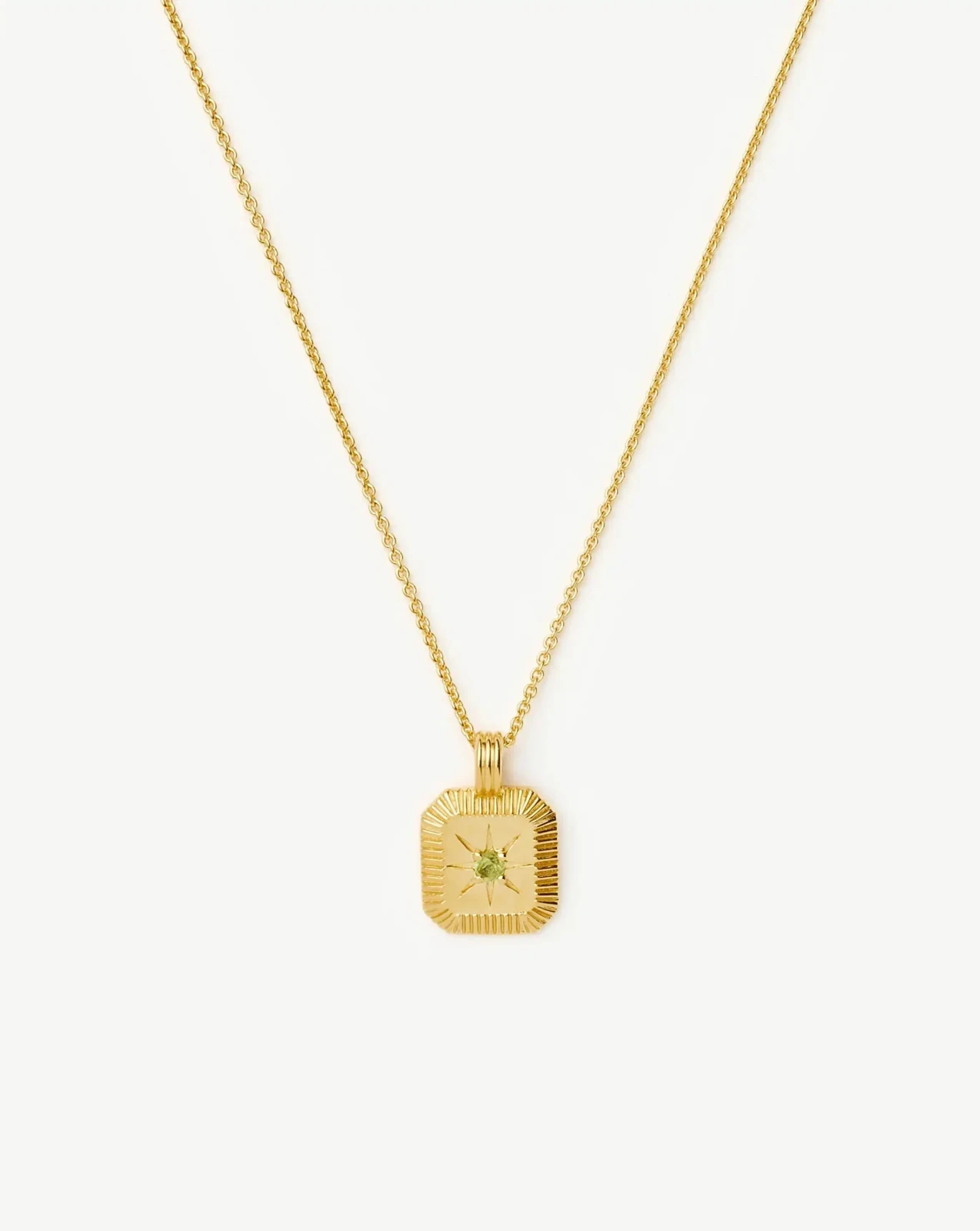 August Birthstone Pendant Necklace | 18ct Gold Vermeil/Peridot