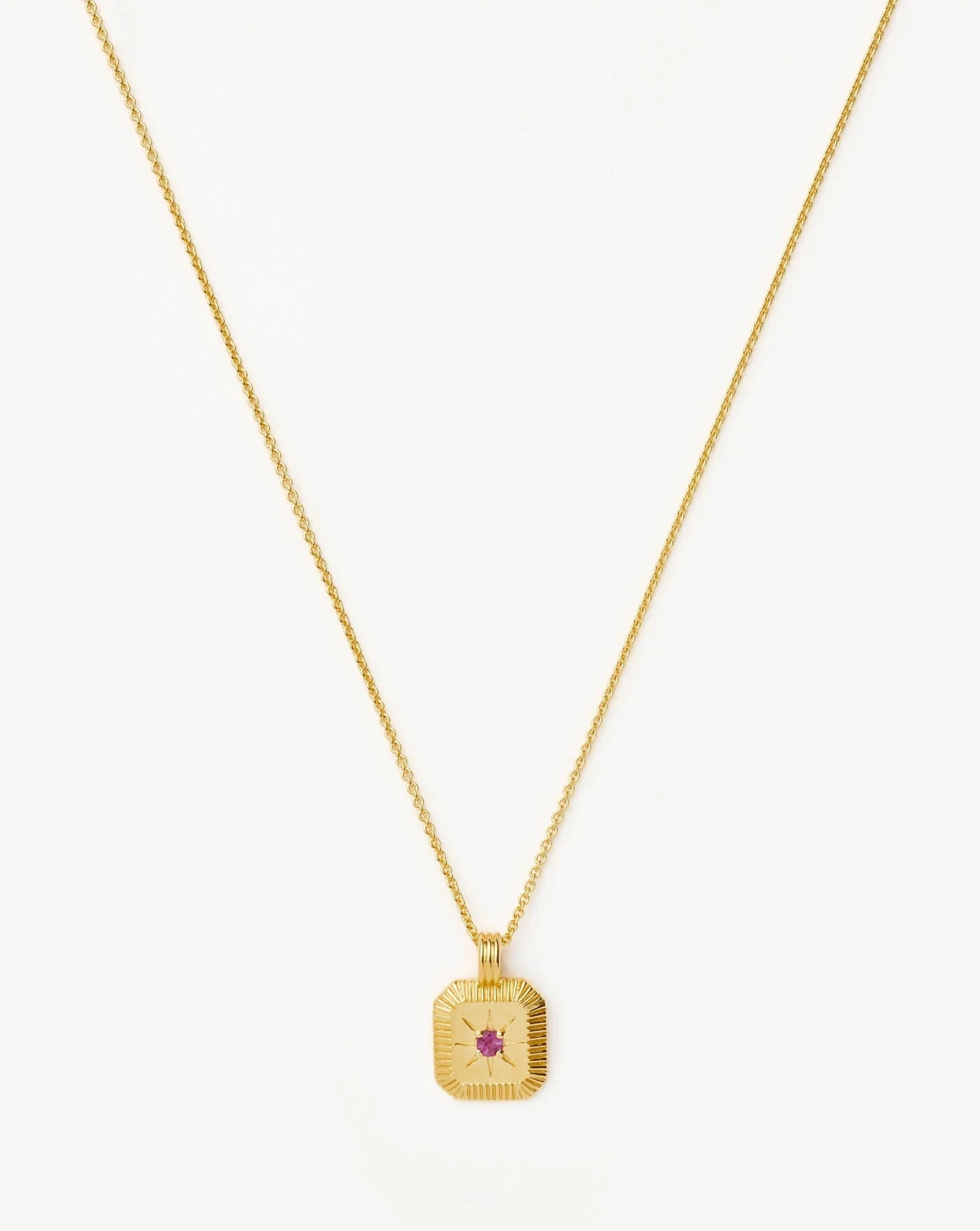 October Birthstone Pendant Necklace | 18ct Gold Vermeil/Pink Tourmaline