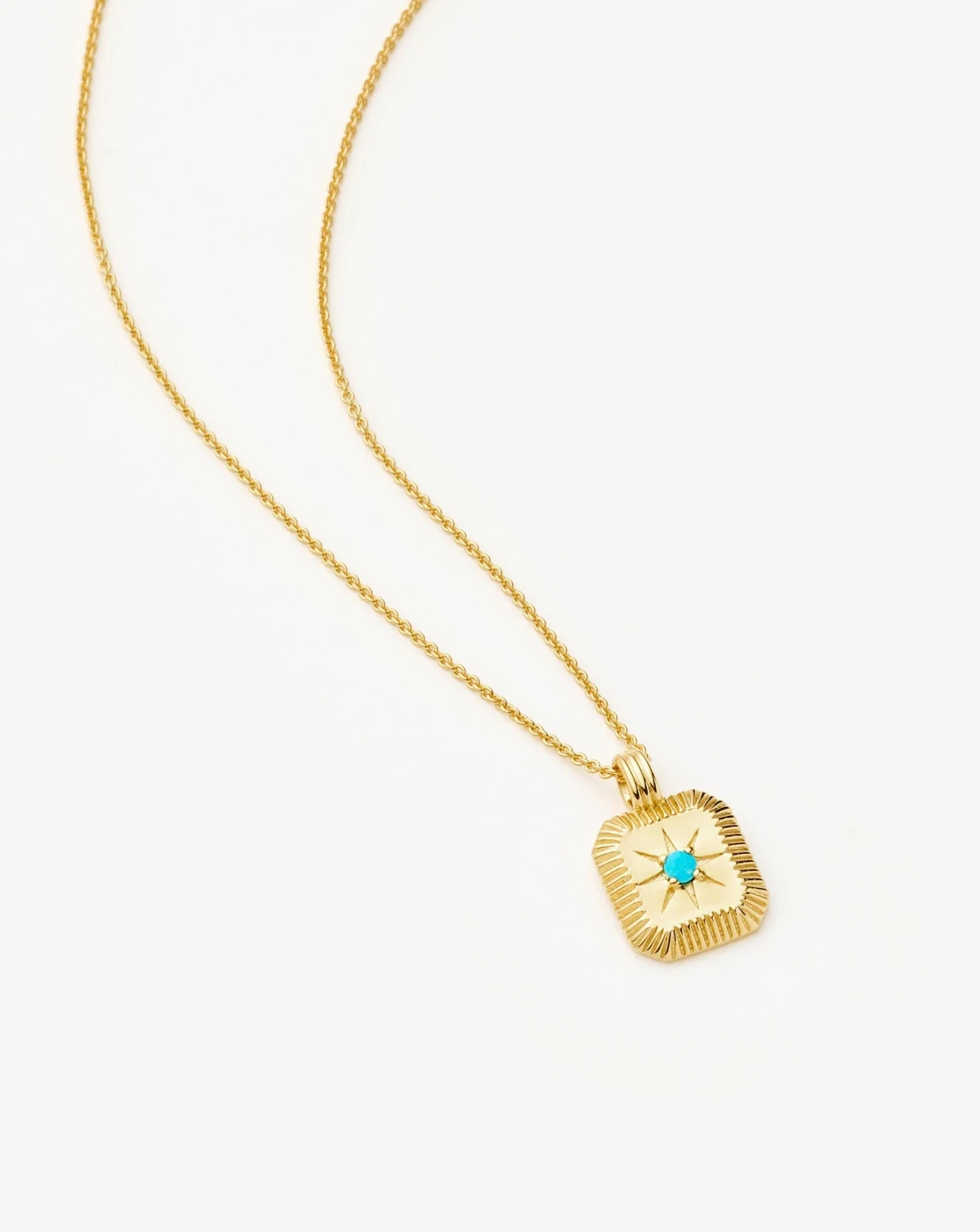 December Birthstone Pendant Necklace | 18ct Gold Vermeil/Dyed Turquoise Magnesite