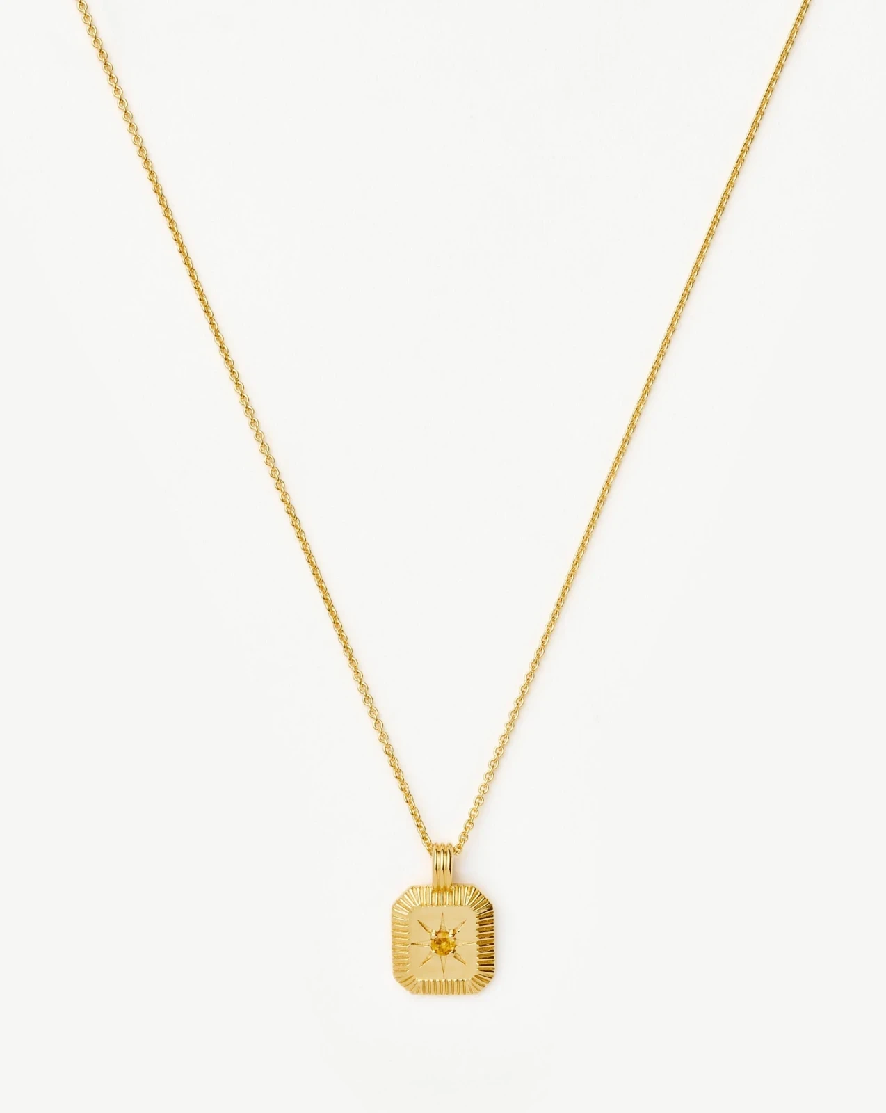 November Birthstone Pendant Necklace | 18ct Gold Vermeil/Citrine
