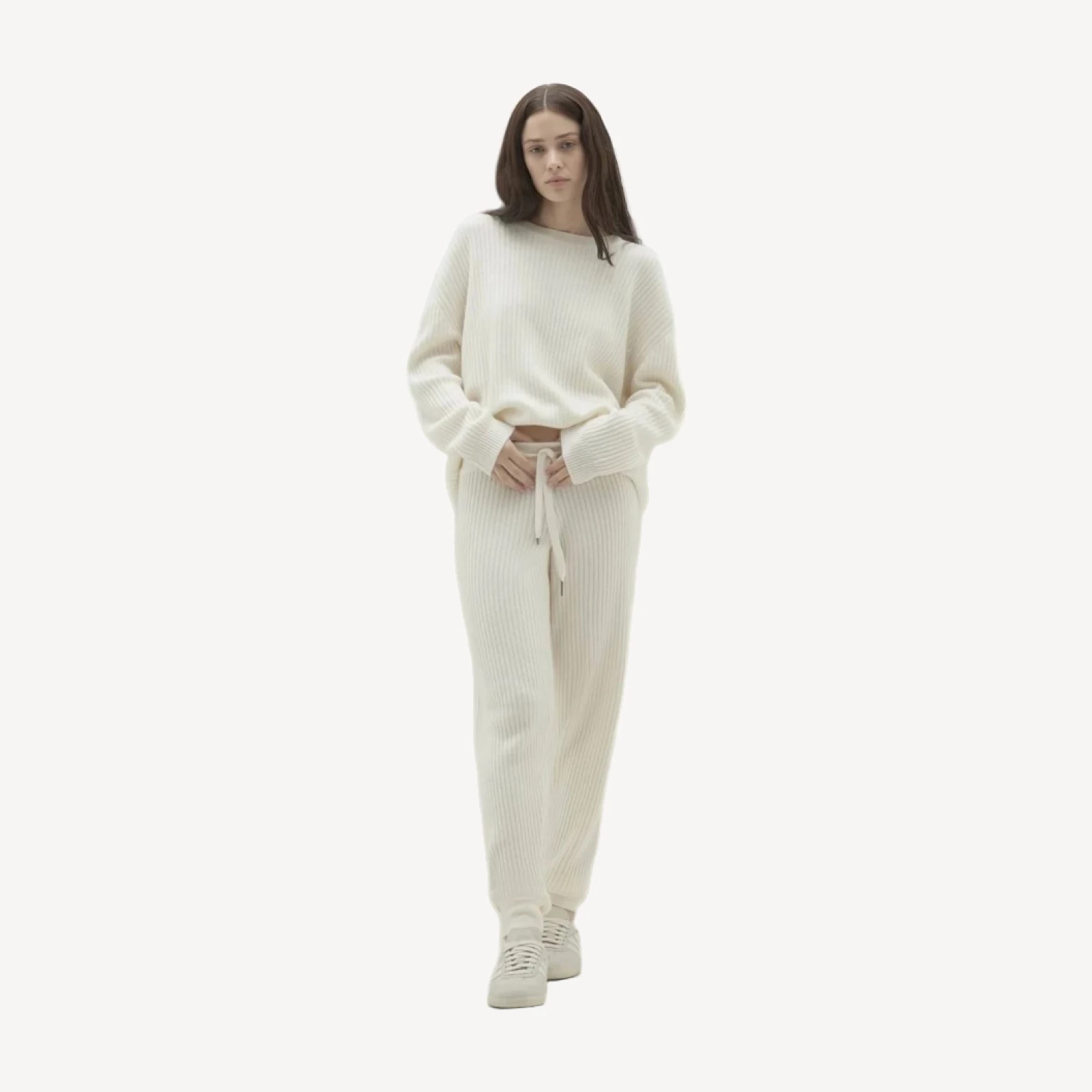 HEIDI RIBBED JOGGER PANT - ECRU