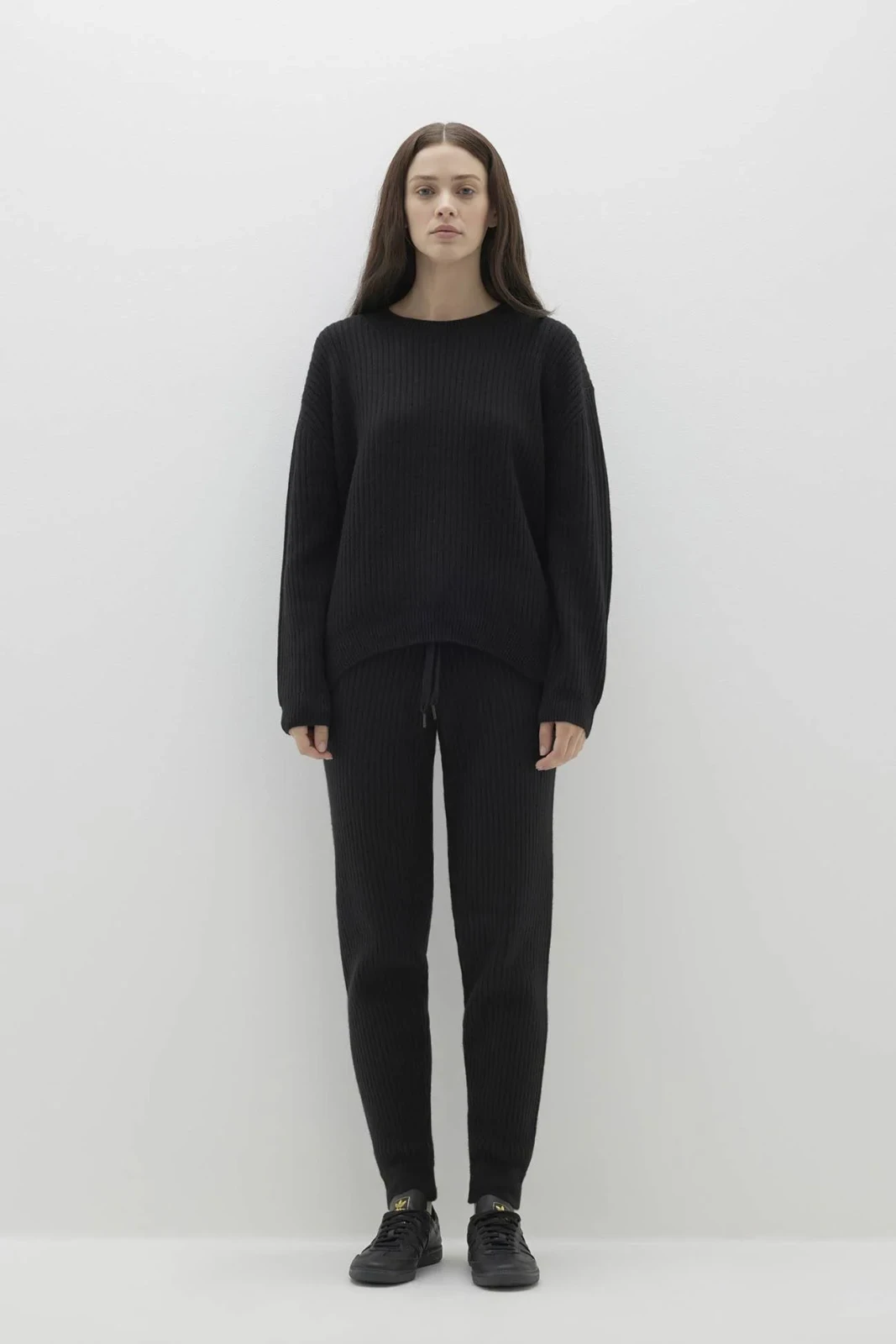 HEIDI RIBBED JOGGER PANT - BLACK