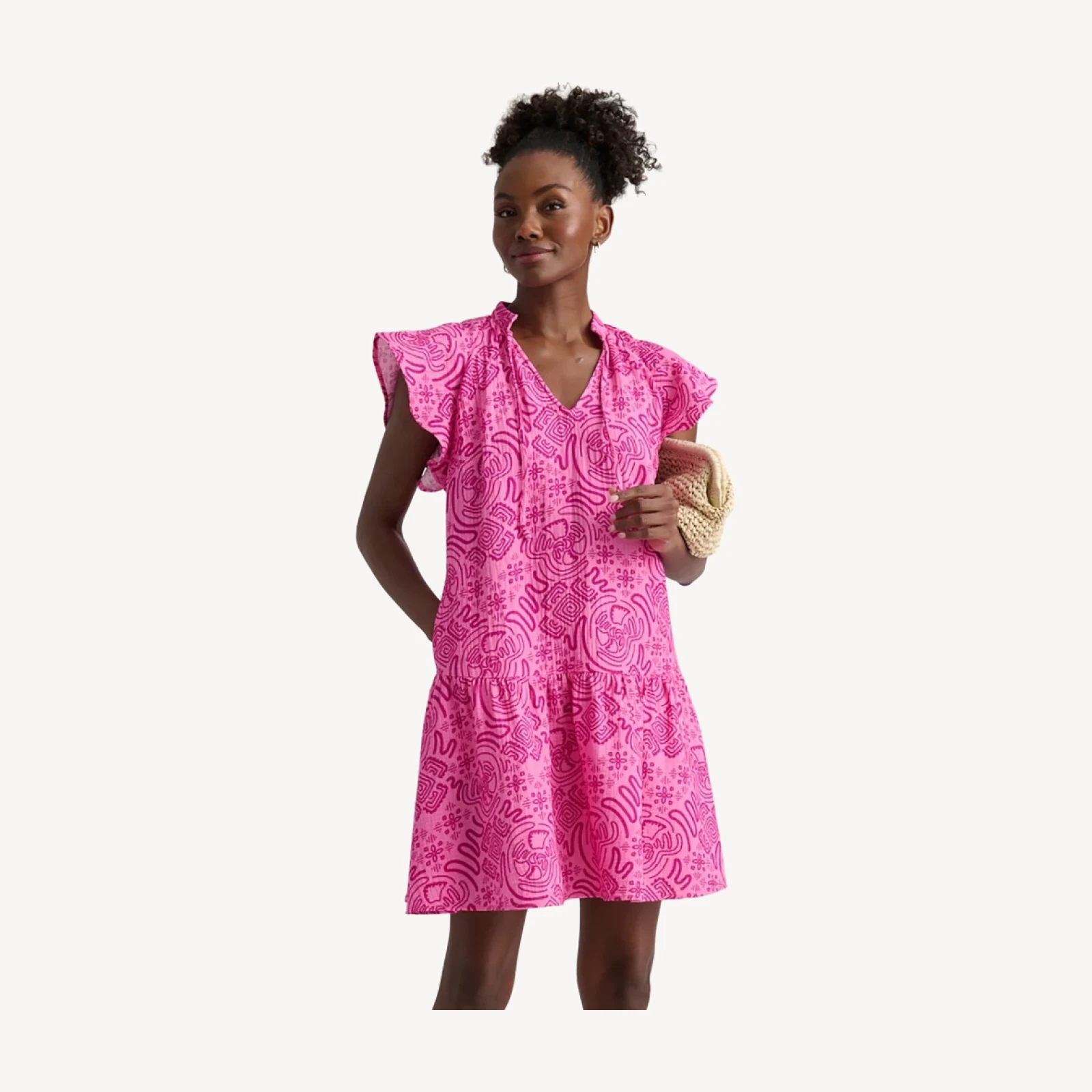 Cotton Gauze Flutter Sleeve Arya Dress