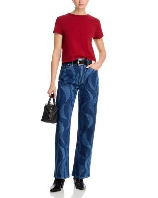 Mother The Lasso Sneak High Rise Jeans in Twist of Fate