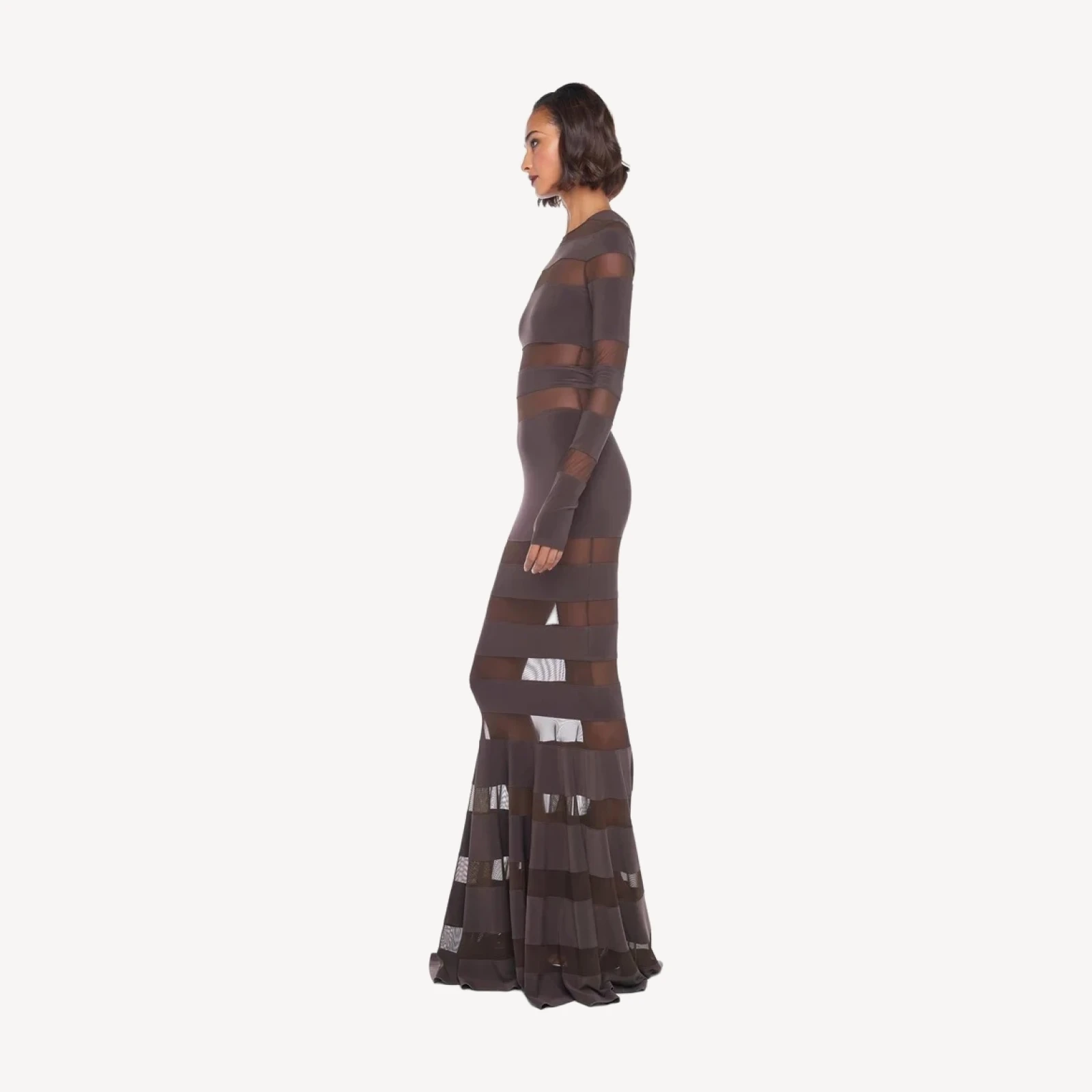 SPLICED DRESS FISHTAIL GOWN