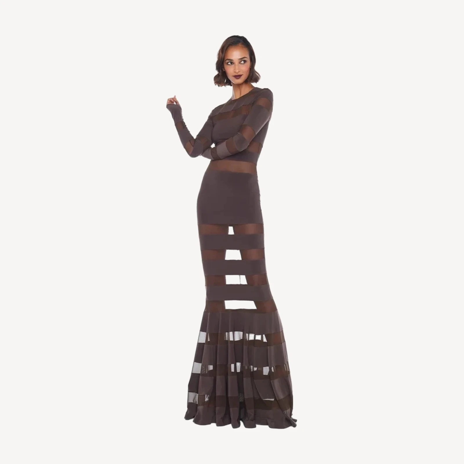 SPLICED DRESS FISHTAIL GOWN