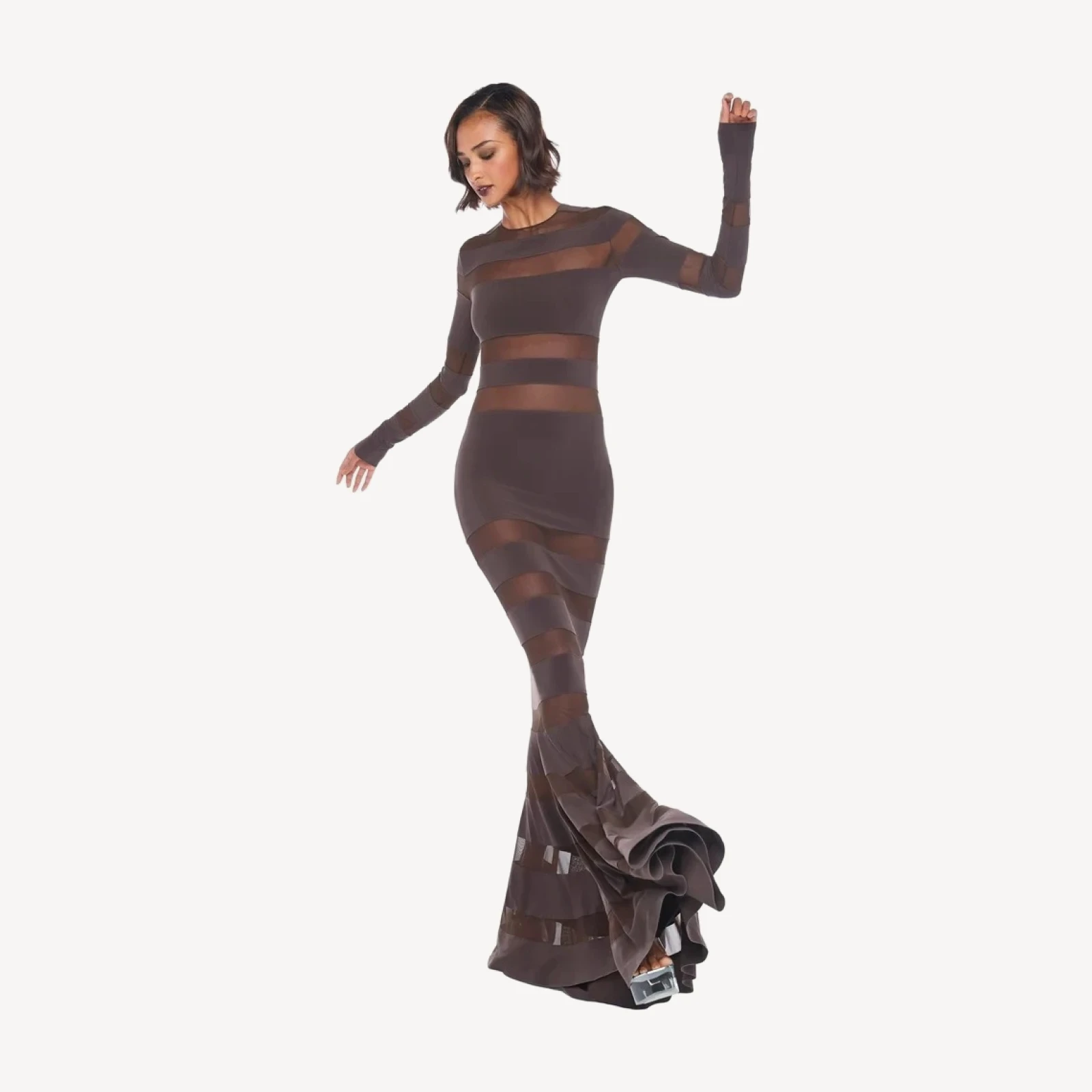 SPLICED DRESS FISHTAIL GOWN