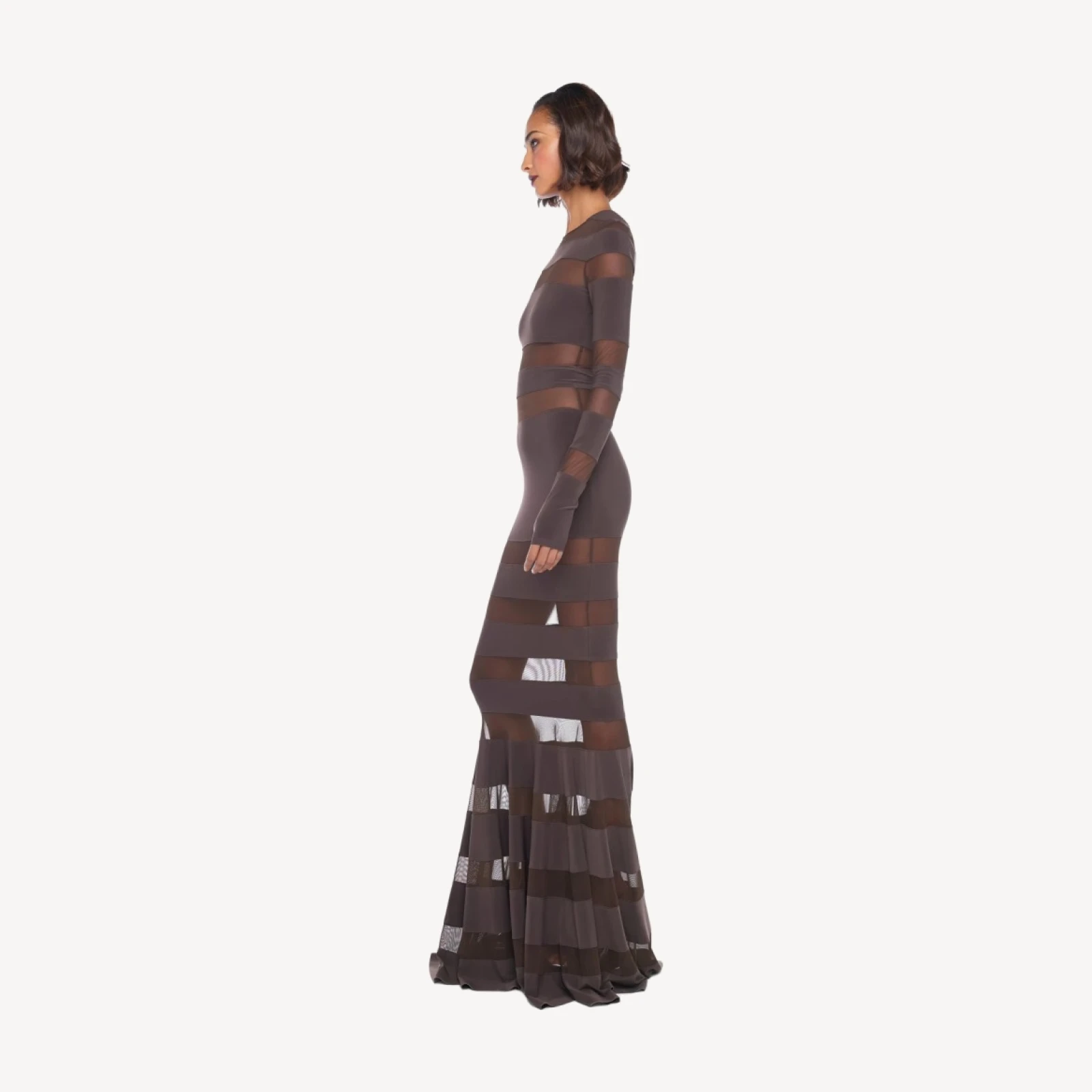 SPLICED DRESS FISHTAIL GOWN