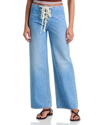 Mother The Laced Up Smoothie Sneak Jeans in Munchies