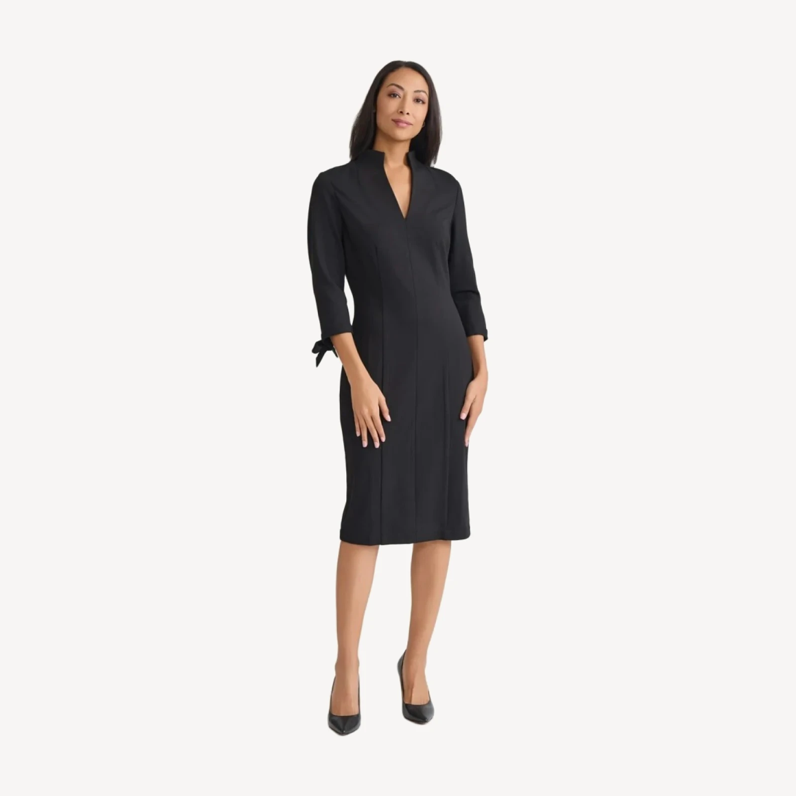 LuxeStretch Ponte Tie Sleeve Sheath Dress - True Fit