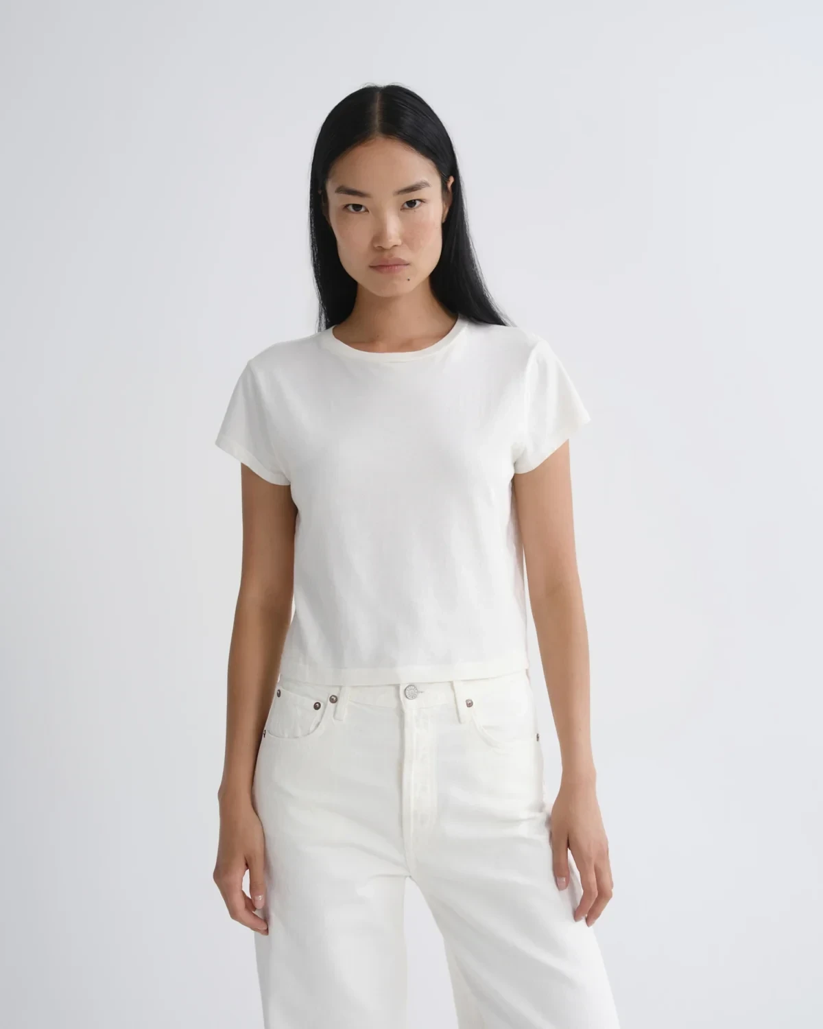 Adine Shrunken Tee in Bone