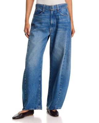 Mother The Belted Spoonful Nerdy High Rise Barrel Jeans in Tootsie