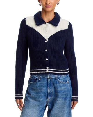 Mother The Baby Raquette Color Blocked Cardigan