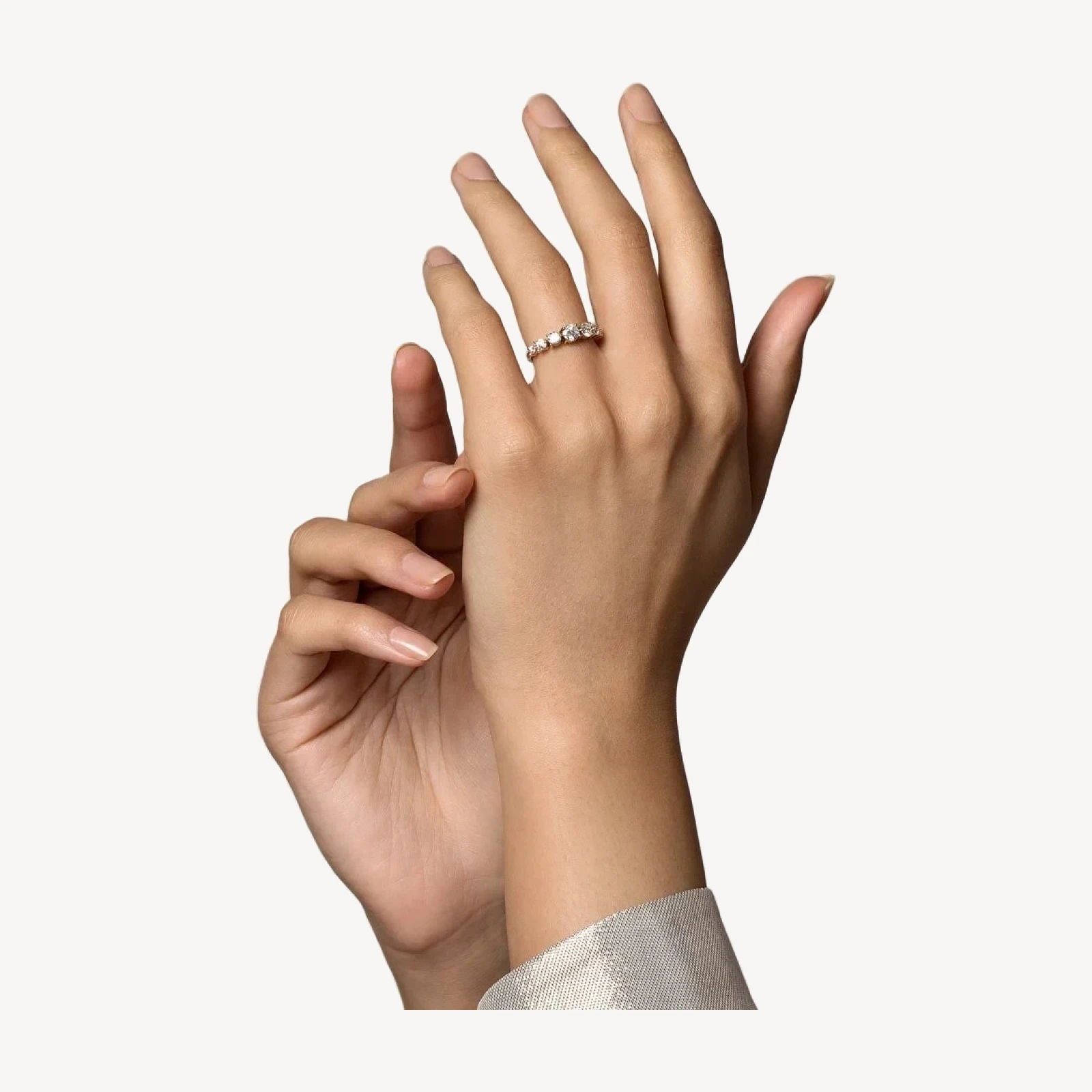 Diamond & Sapphire Line Cluster Ring