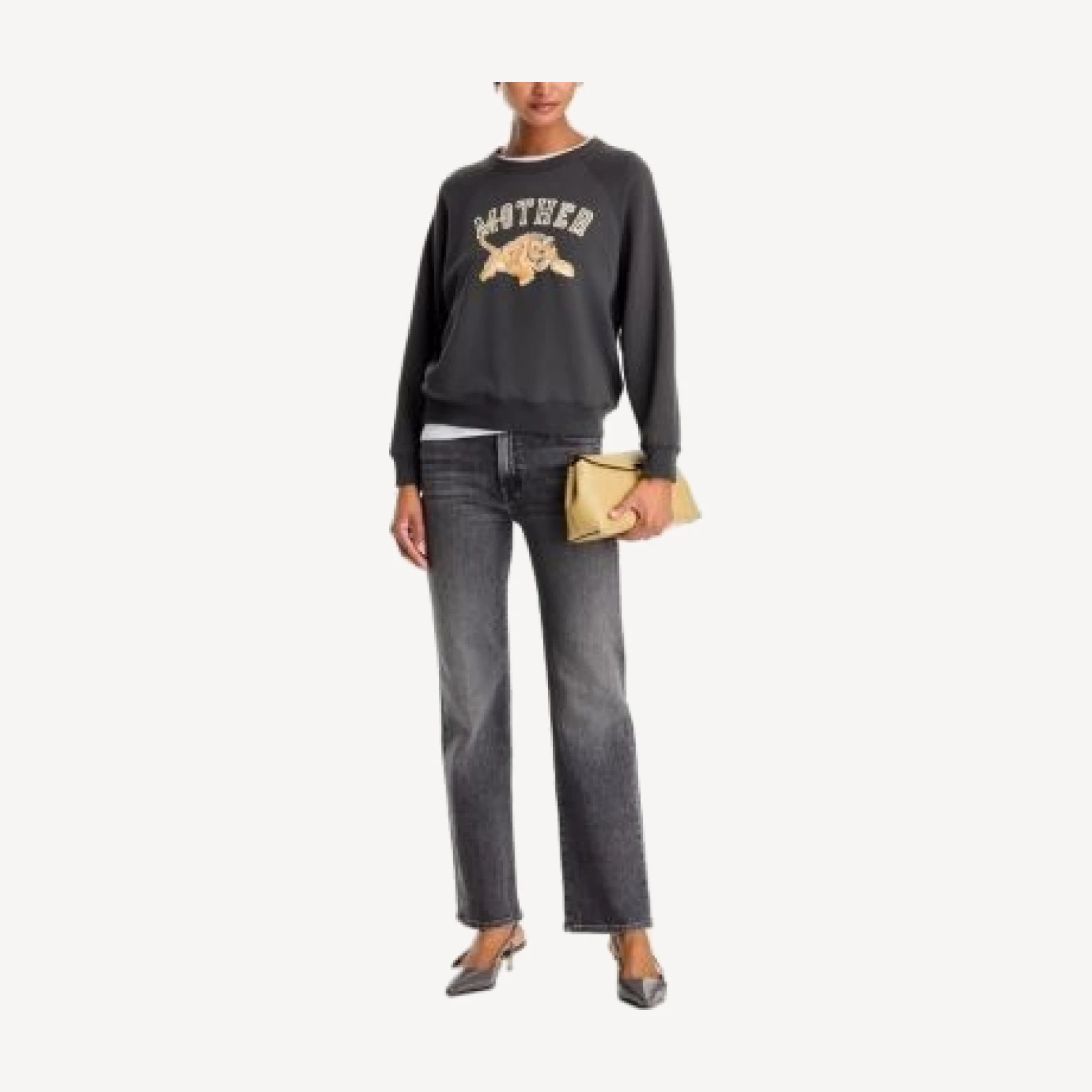 Mother The Concert Studded Graphic Sweatshirt
