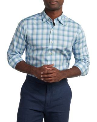 David Donahue Ombre Twill Check Shirt