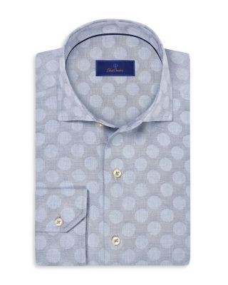 David Donahue Jacquard Dot Shirt