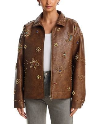 Mother The Zip It Studded Faux Leather Jacket