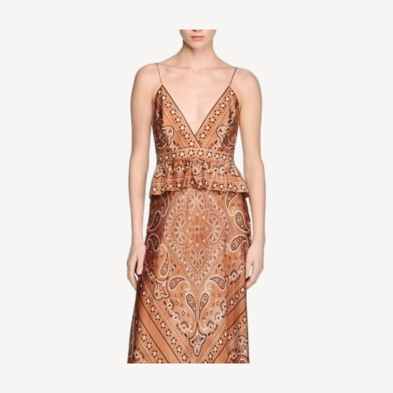 Sandro Bandana Print Maxi Dress