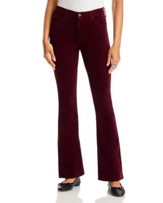 Mother The Weekender Corduroy Mid Rise Flare Jeans in Port Royal