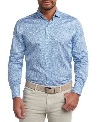 David Donahue Micro Paisley Print Shirt
