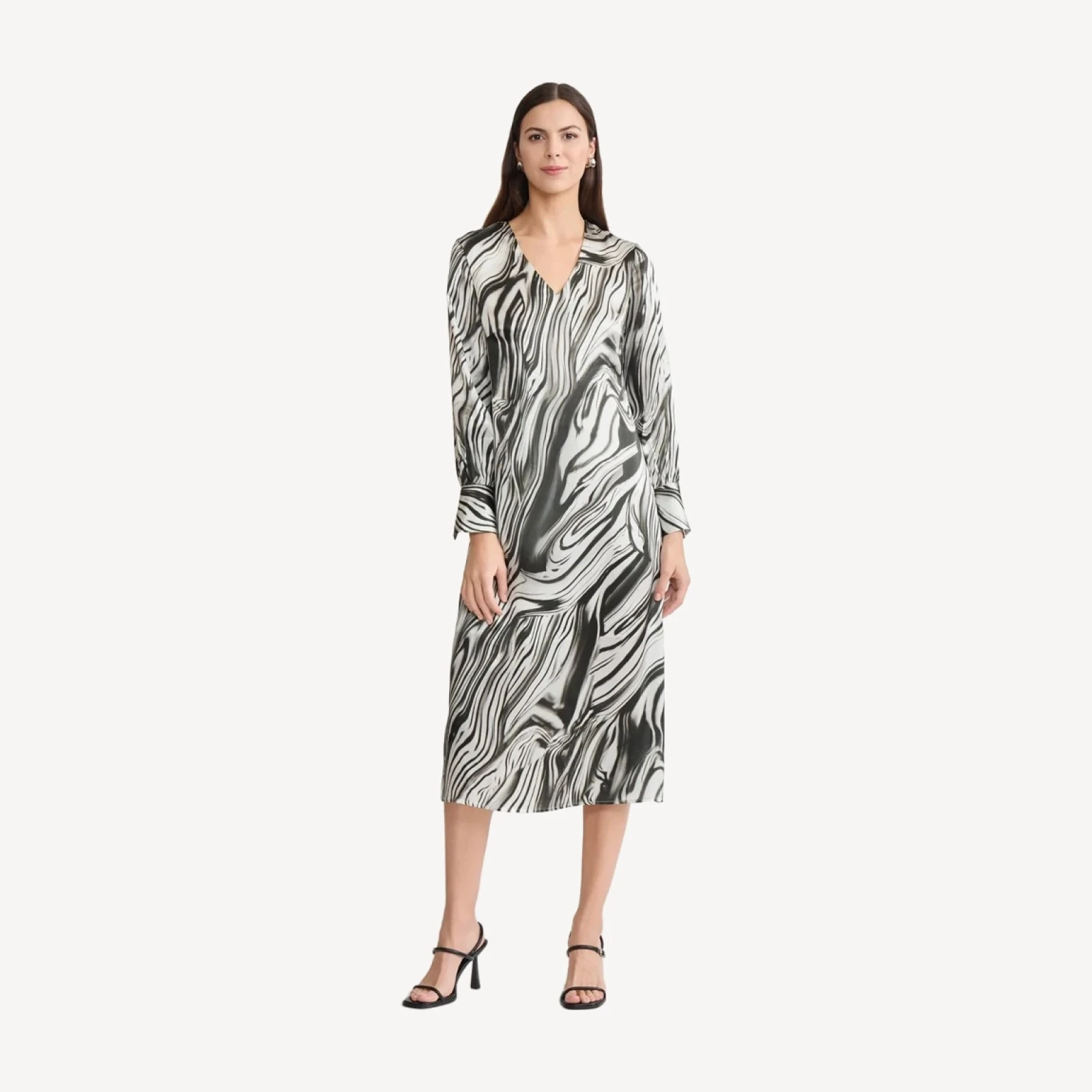 Marble Print Silk Maxi Dress