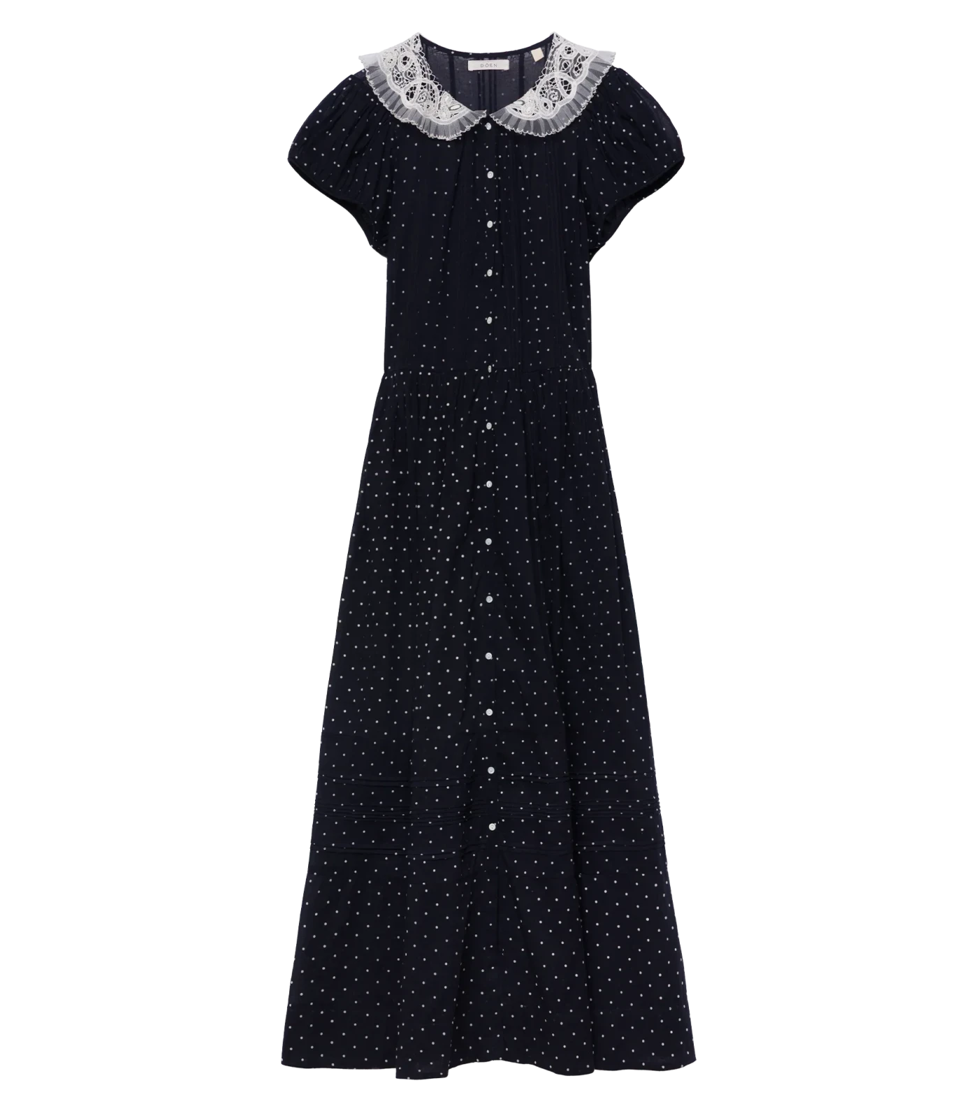 AMÉRIE DRESS -- NAVY FLOCK DOT