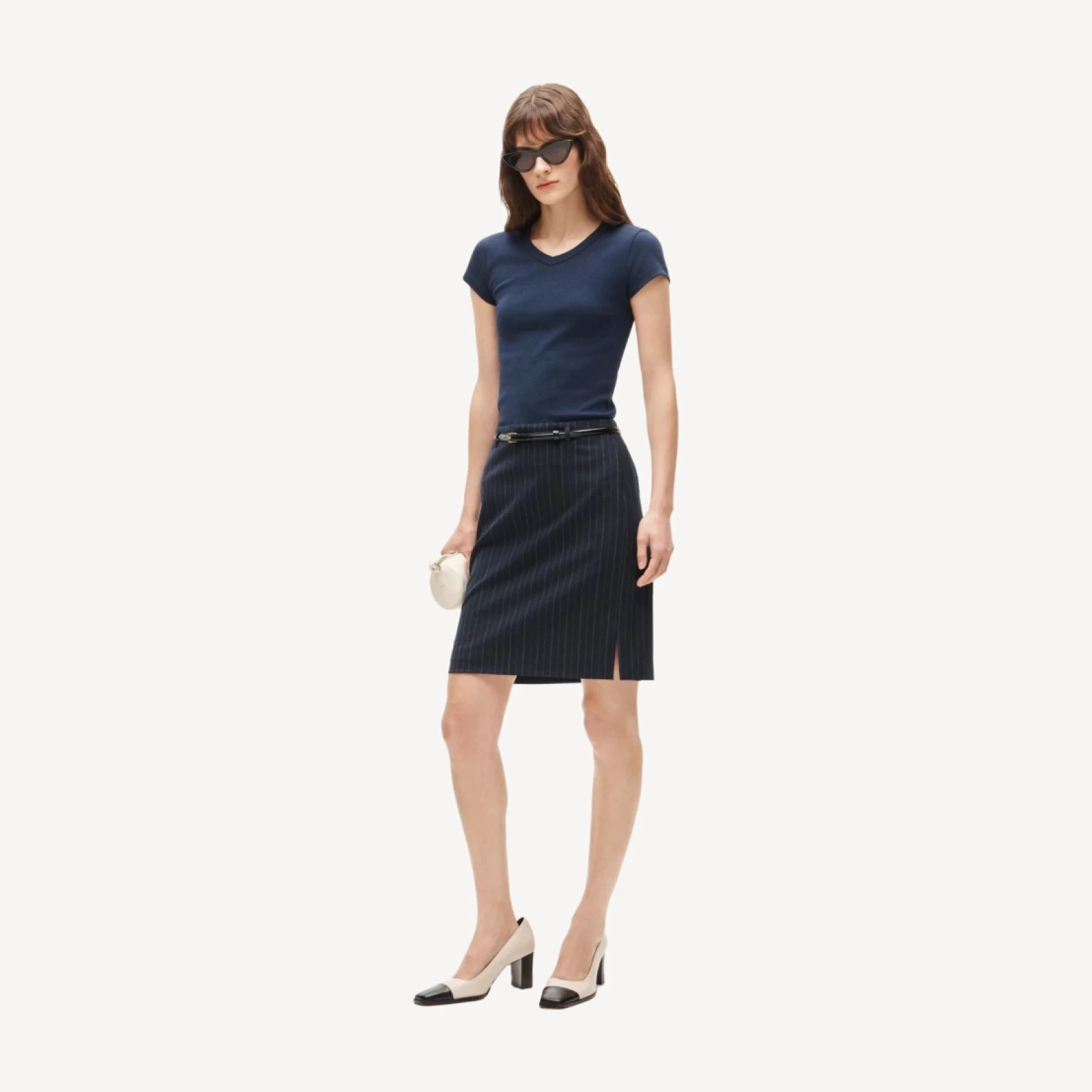 No. 2 Pencil® skirt in pinstriped lightspun wool blend