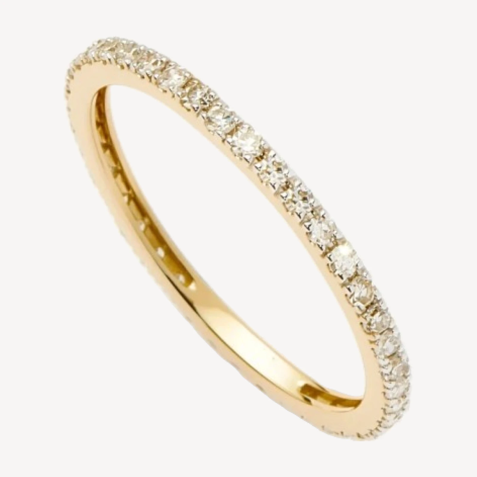 Solid Gold Slim Eternity Ring | 9ct Solid Yellow Gold/Diamond
