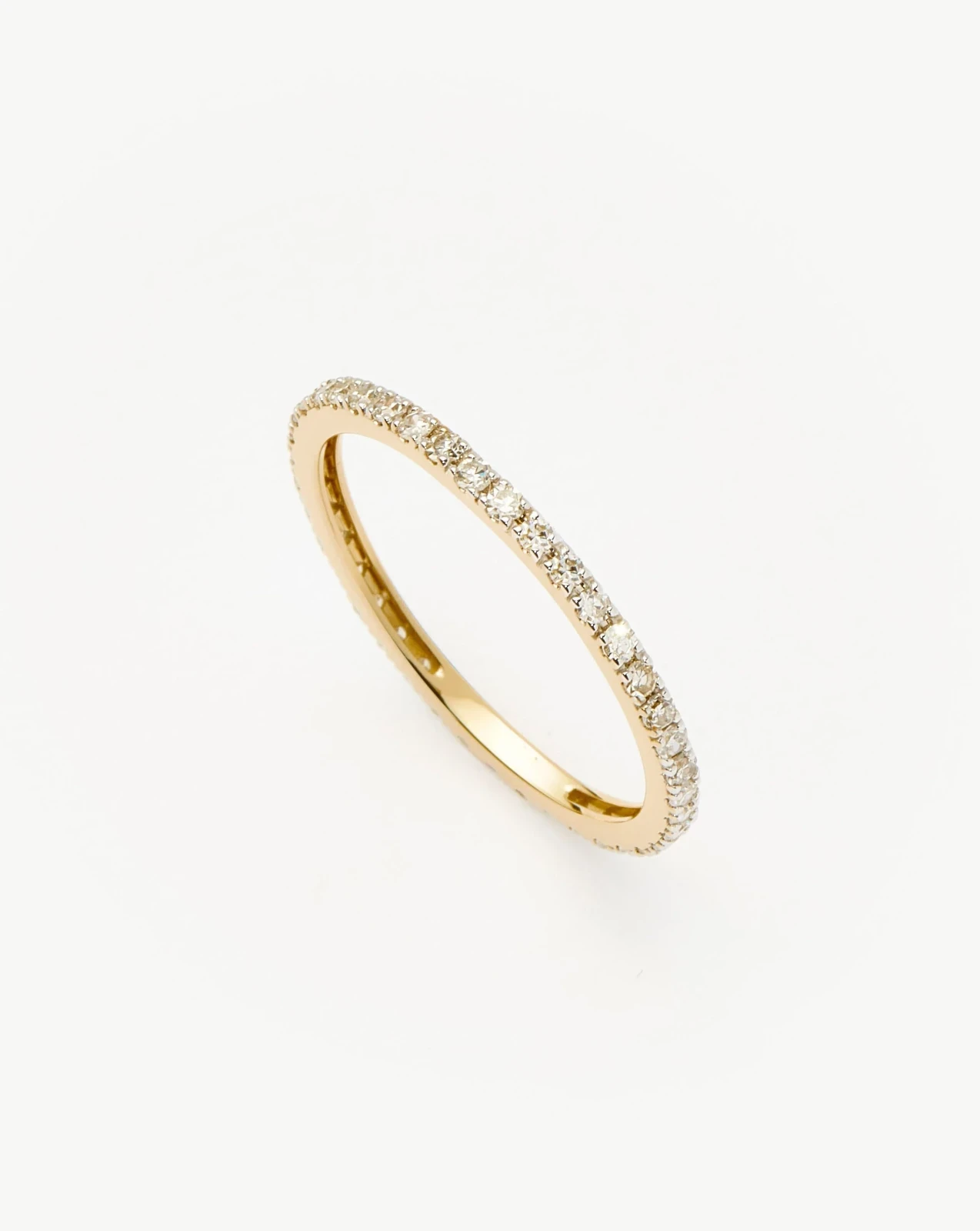 Solid Gold Slim Eternity Ring | 9ct Solid Yellow Gold/Diamond