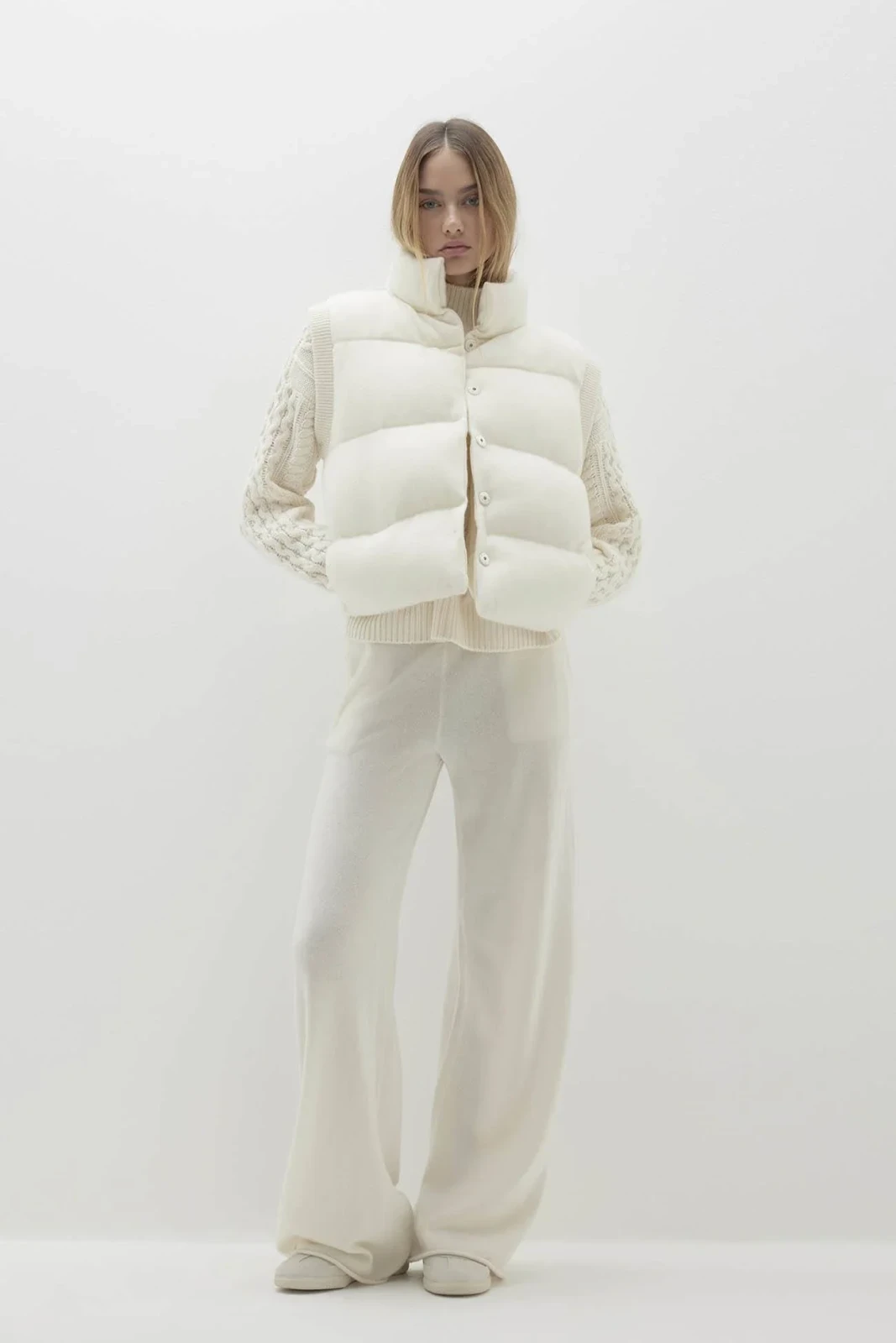 ELLIE PUFFER VEST - ECRU