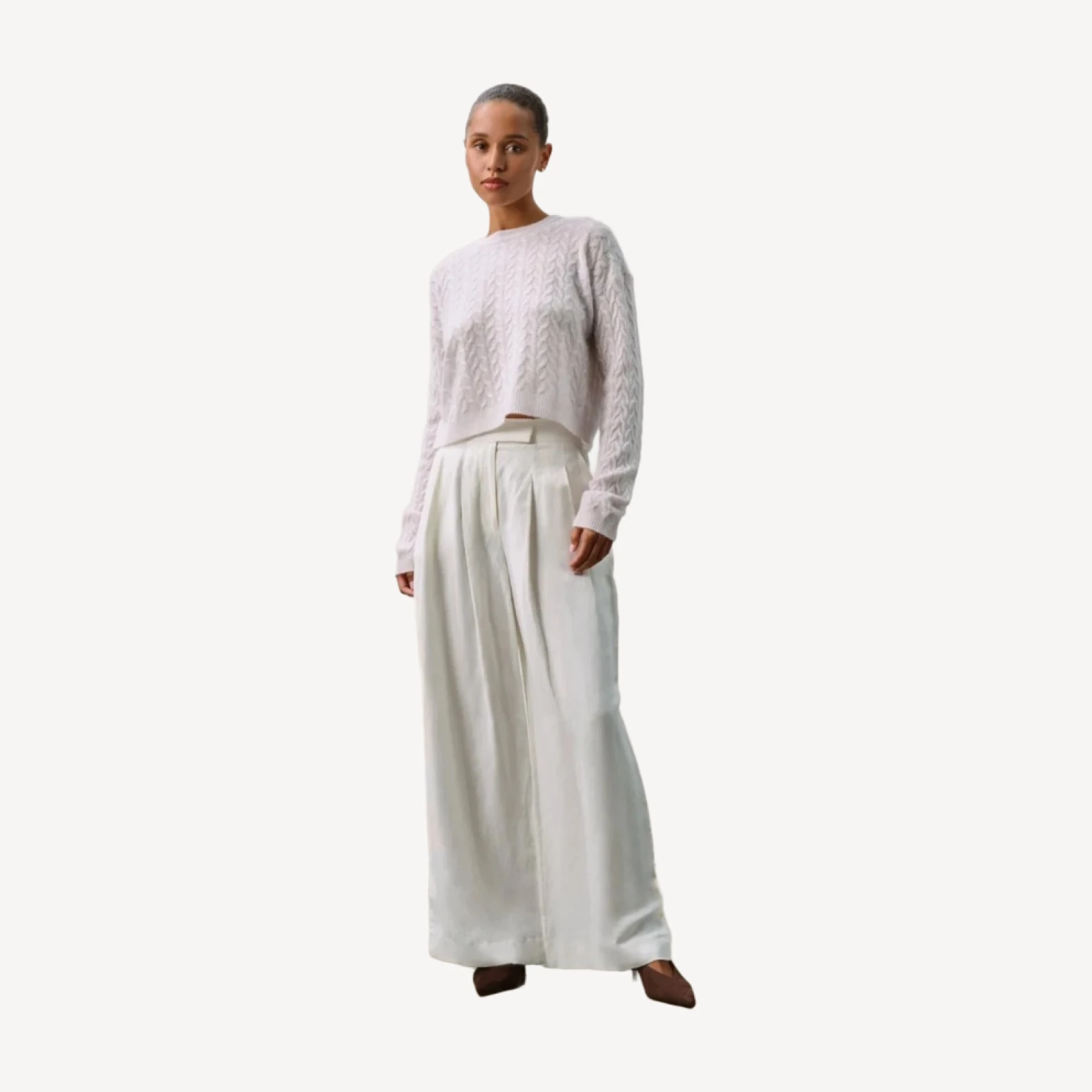 CHRISSY CABLE KNIT SWEATER - MARBLE