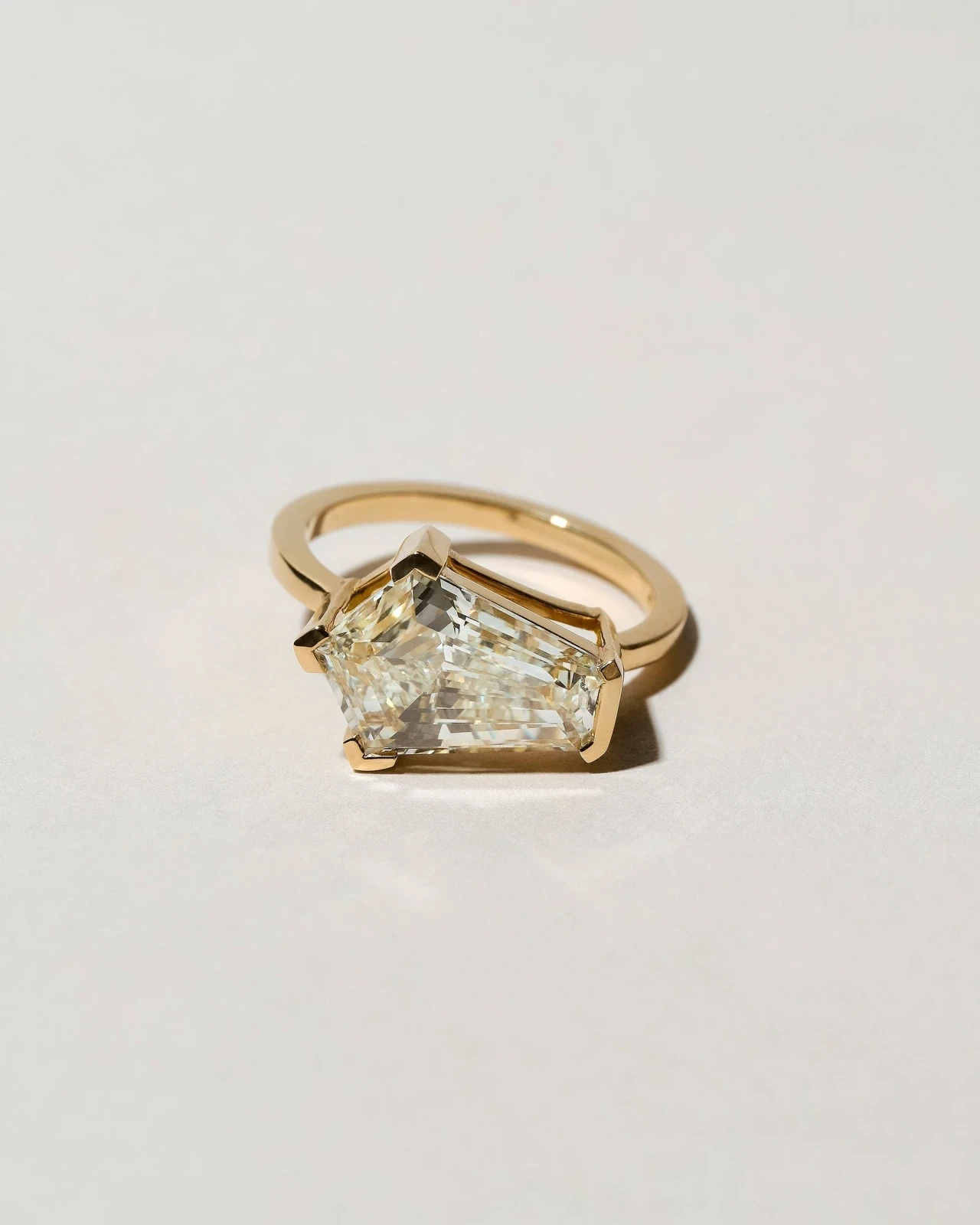 Modified Step Cut Diamond Ring