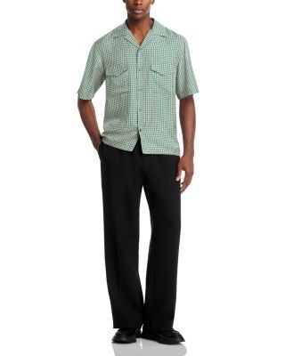 Simkhai Clarke Printed Short Sleeve Silk Camp Shirt