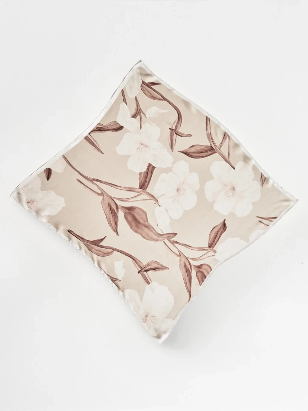 25" x 25" Floral Print Silk Scarf
