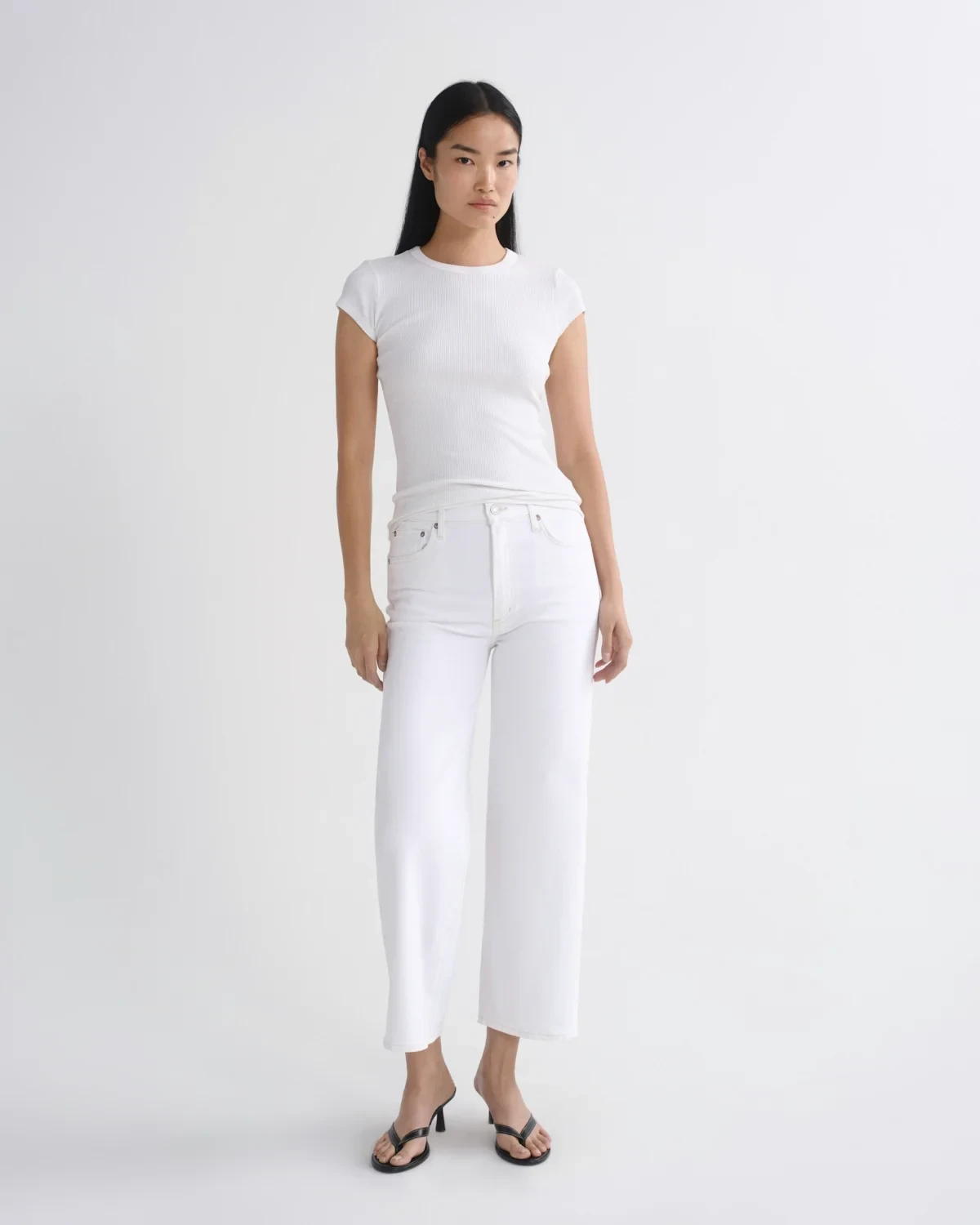 Harper Crop Jean (Comfort Stretch) in White Wash