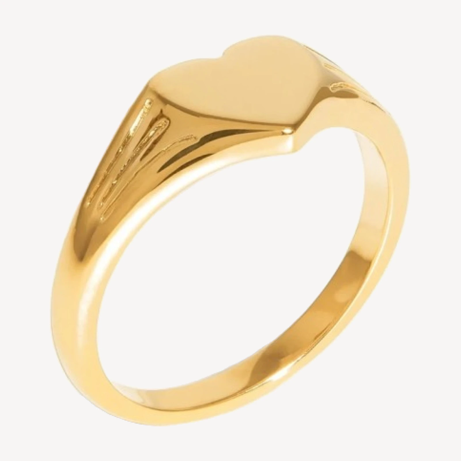 Engravable Heart Signet Ring | 18ct Gold Vermeil