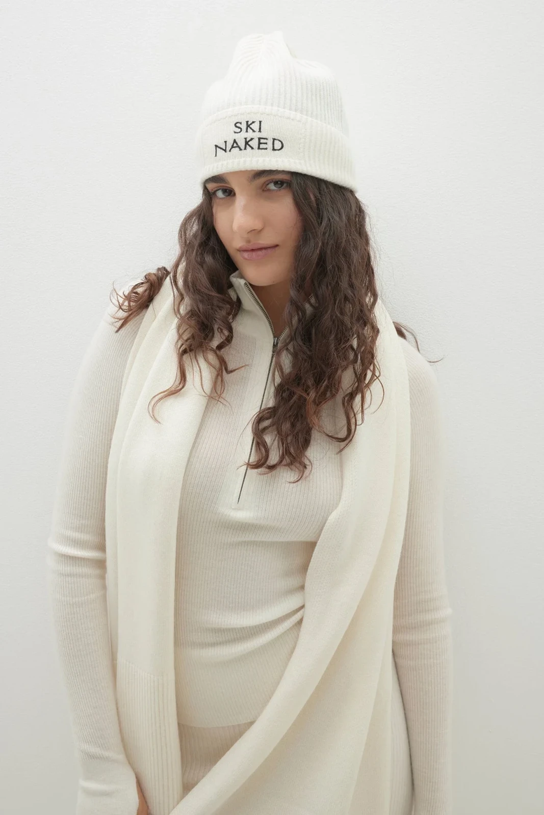 SKI NAKED CASHMERE BEANIE - ECRU