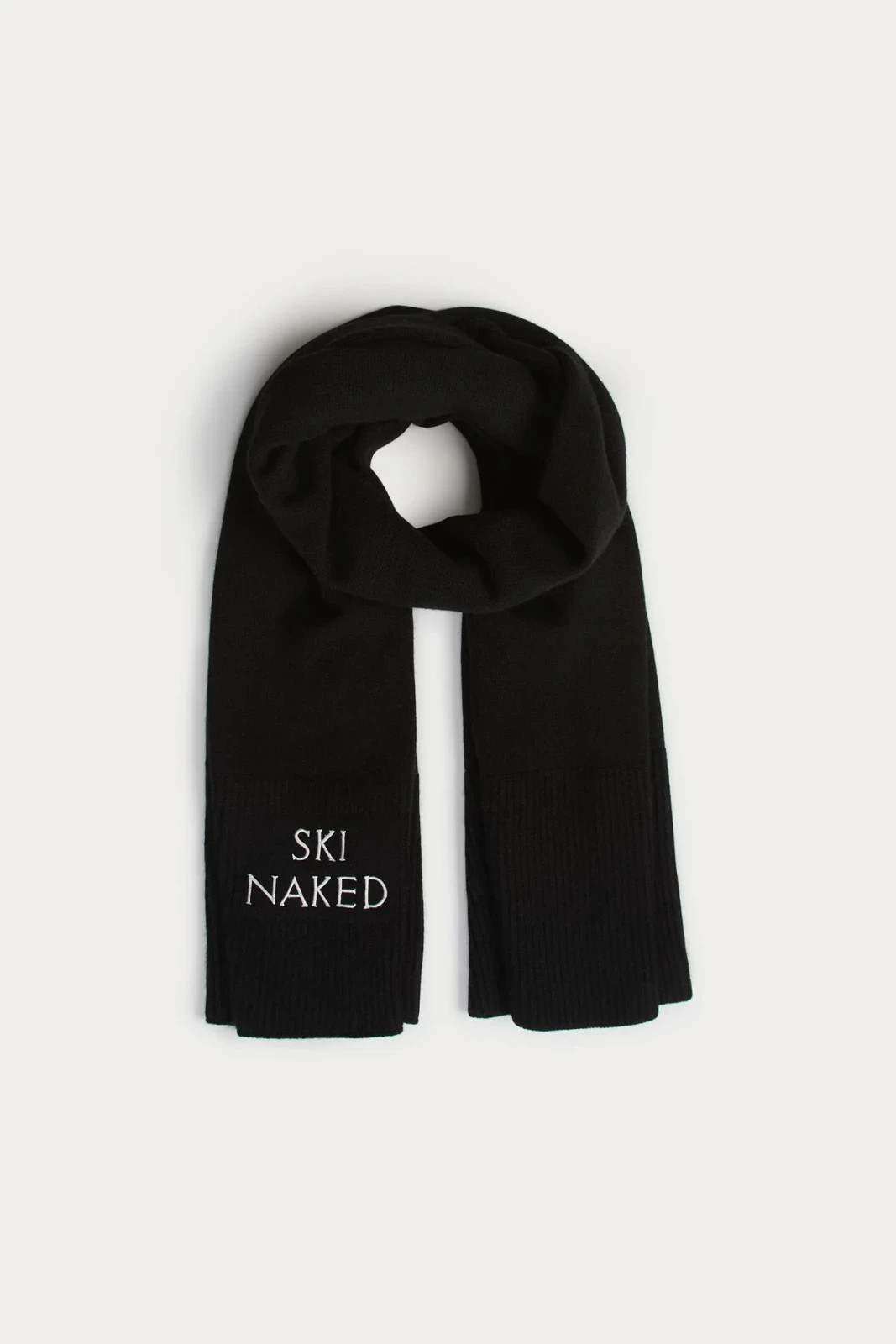 SKI NAKED CASHMERE SCARF - BLACK