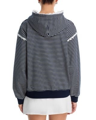 Aqua Stripe Eyelet Ruffle Sweatshirt - Exclusive, photo 4