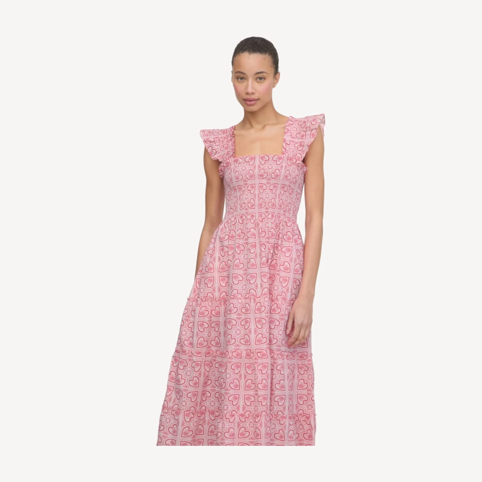 The Ellie Nap Dress - Red Patchwork Doily Heart