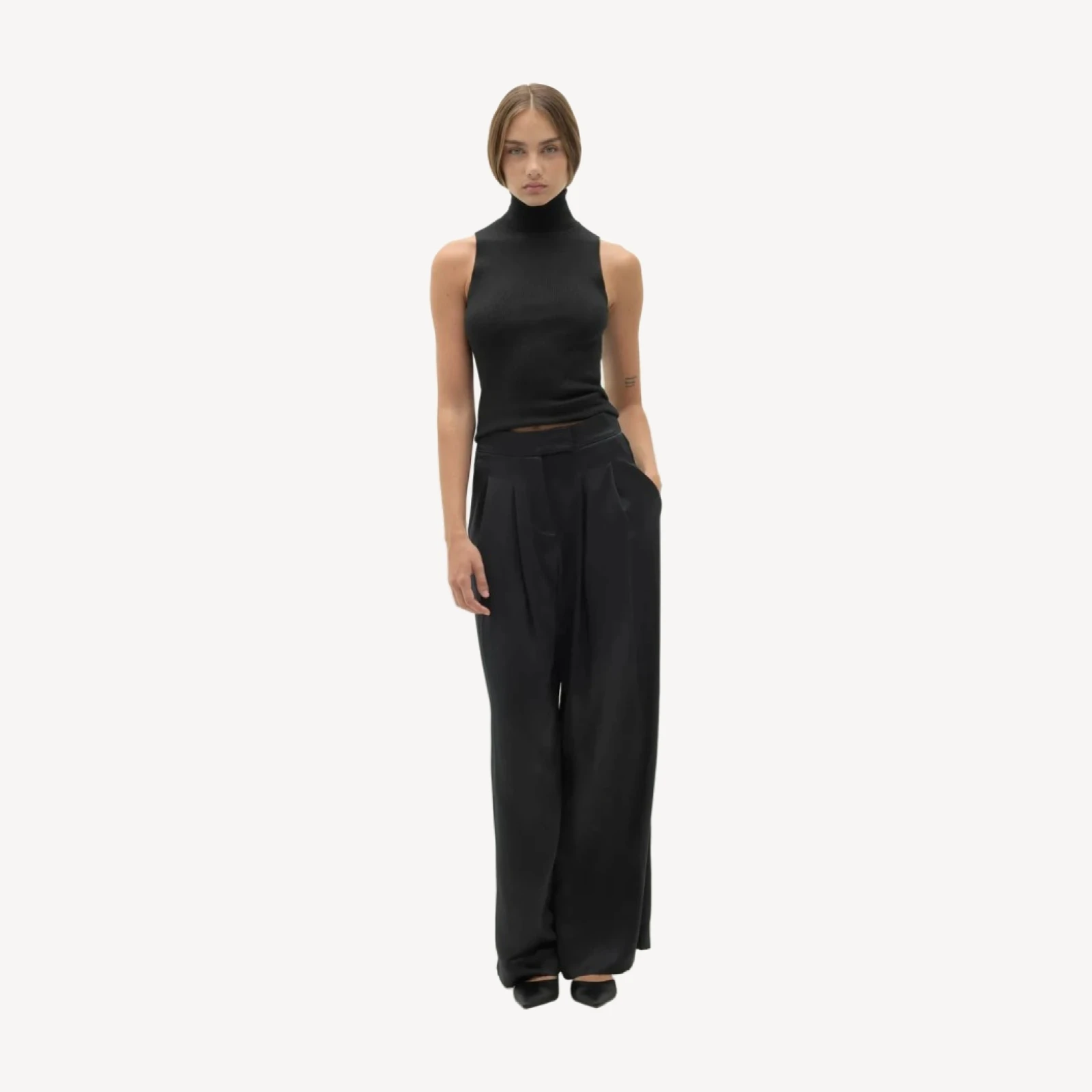 ROSALIE SILK TROUSER - BLACK