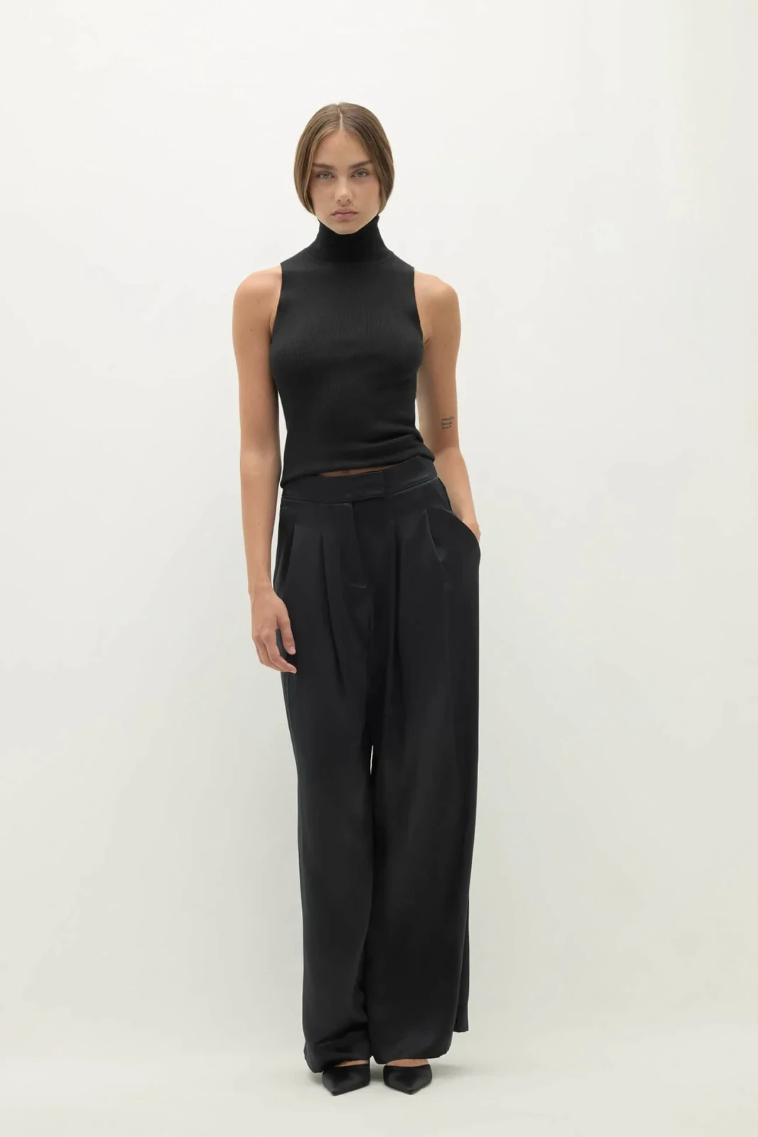 ROSALIE SILK TROUSER - BLACK