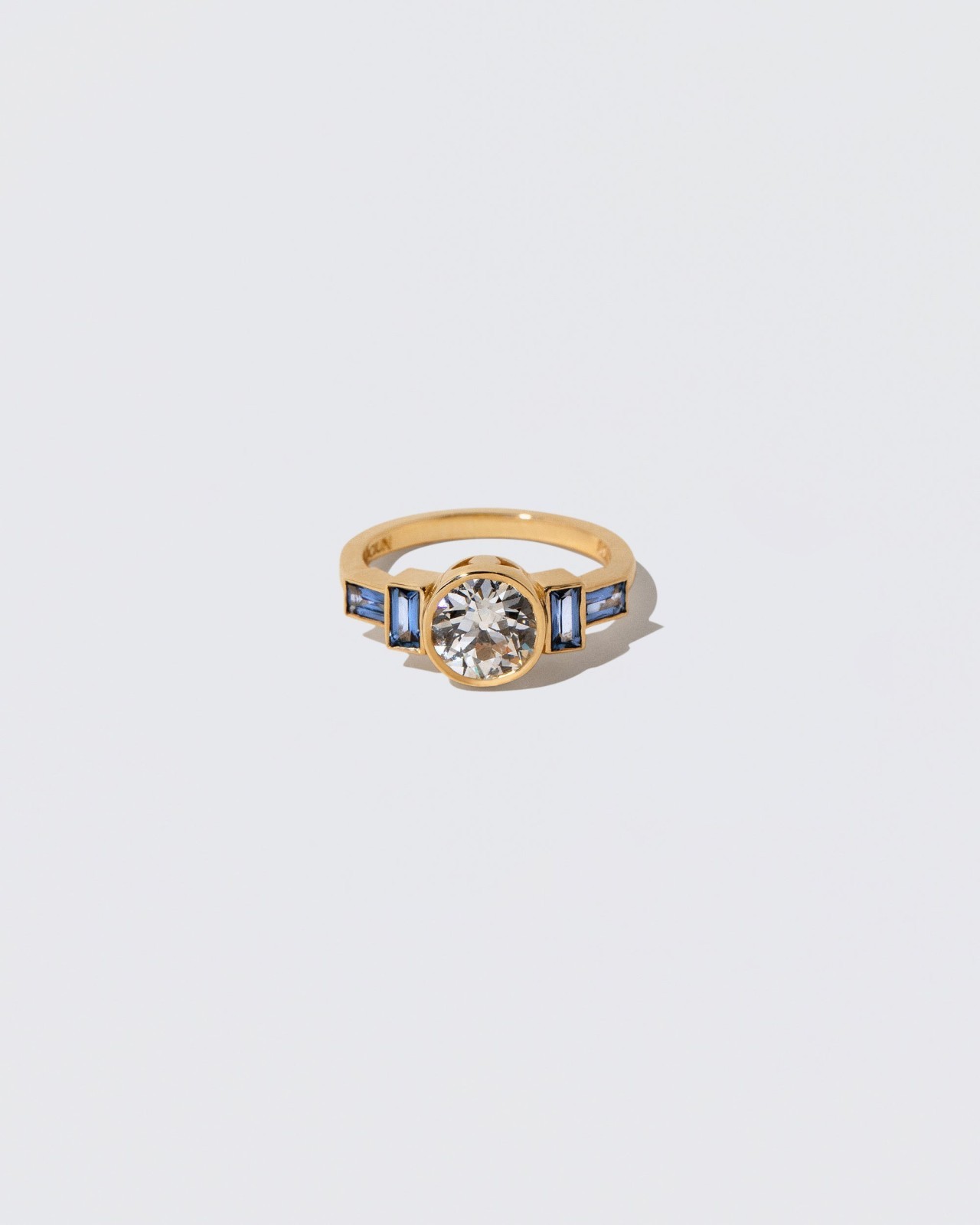 Third Eye Ring - White Diamond & Blue Sapphire