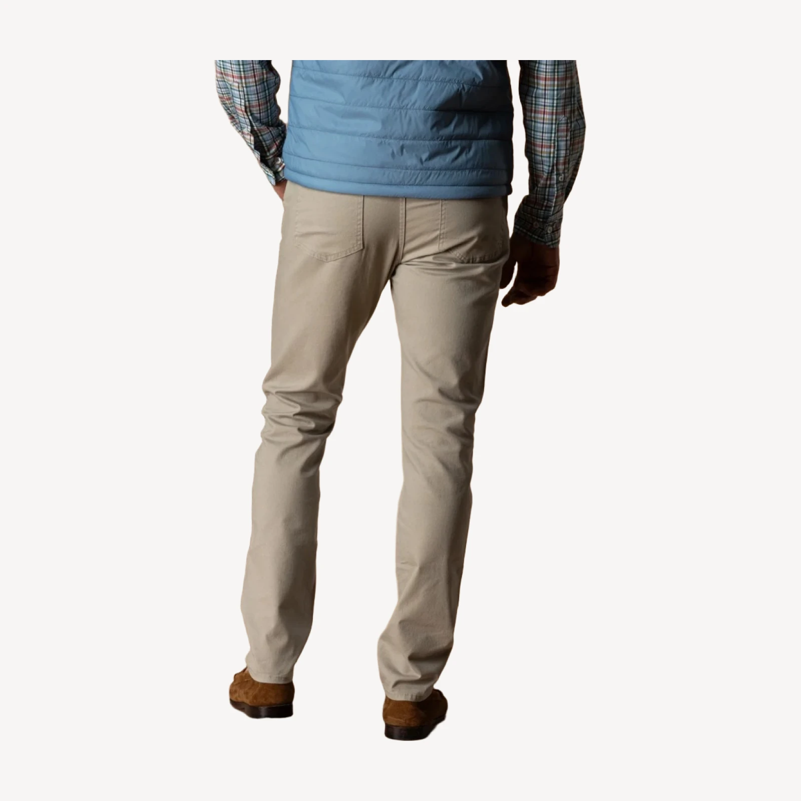 Slim Fit Pinpoint Canvas Five-Pocket - Khaki