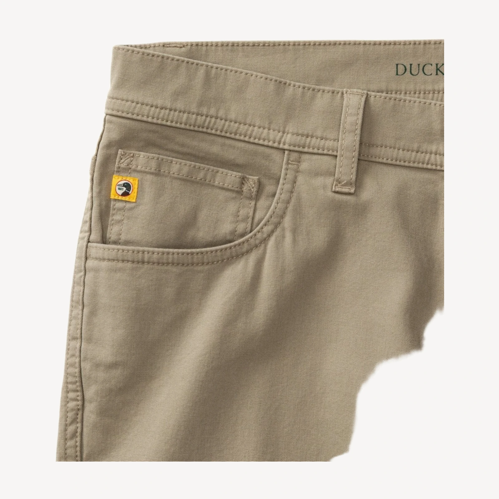 Slim Fit Pinpoint Canvas Five-Pocket - Khaki